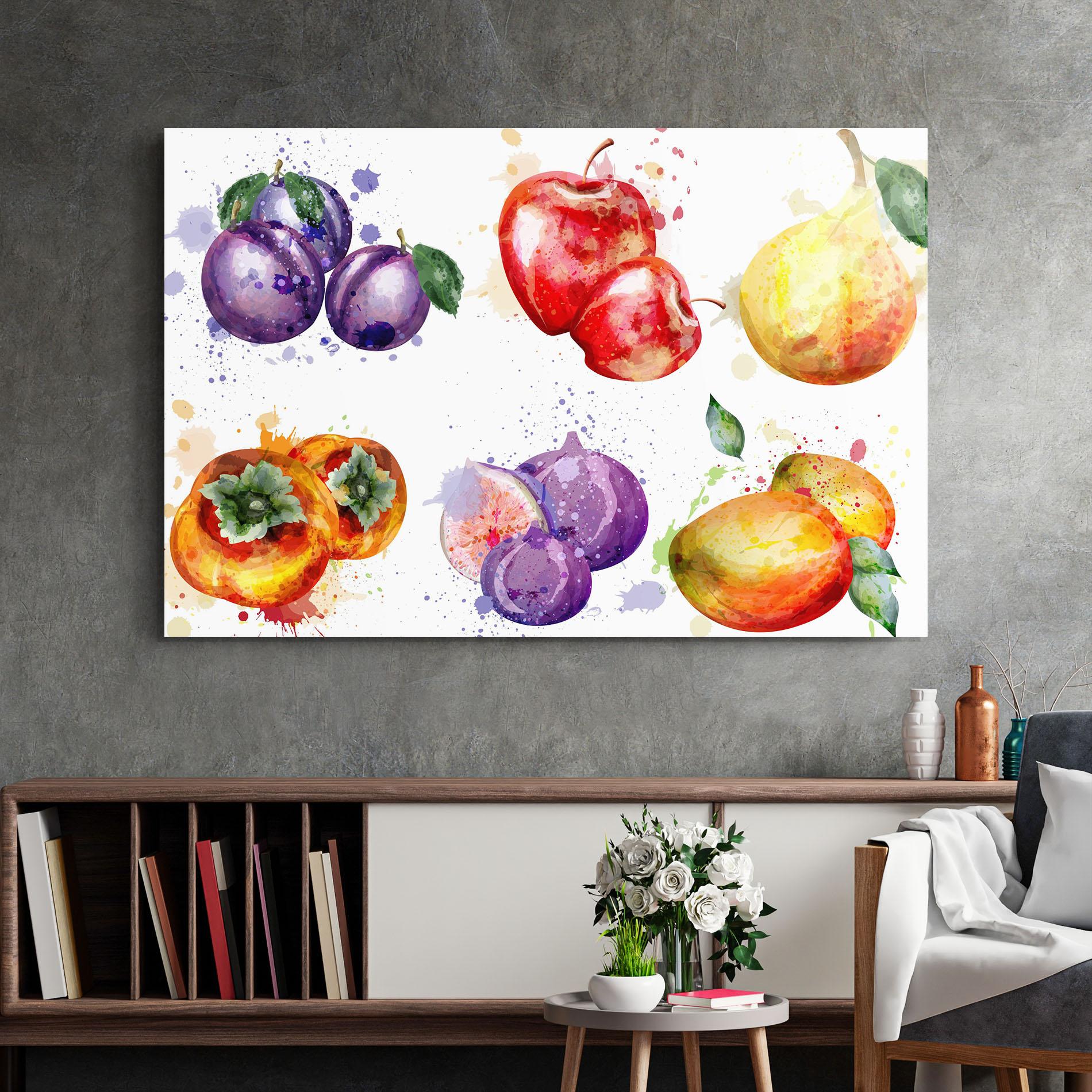 Glasbild Fruits Art mockup 2