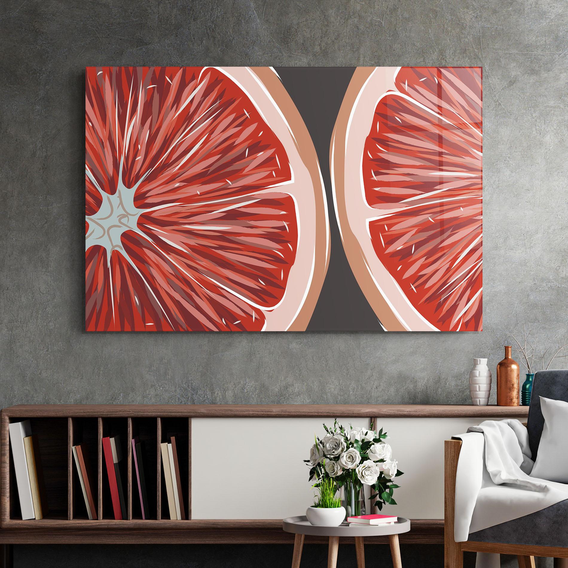 Glasbild Grapefruit Close Up mockup 2