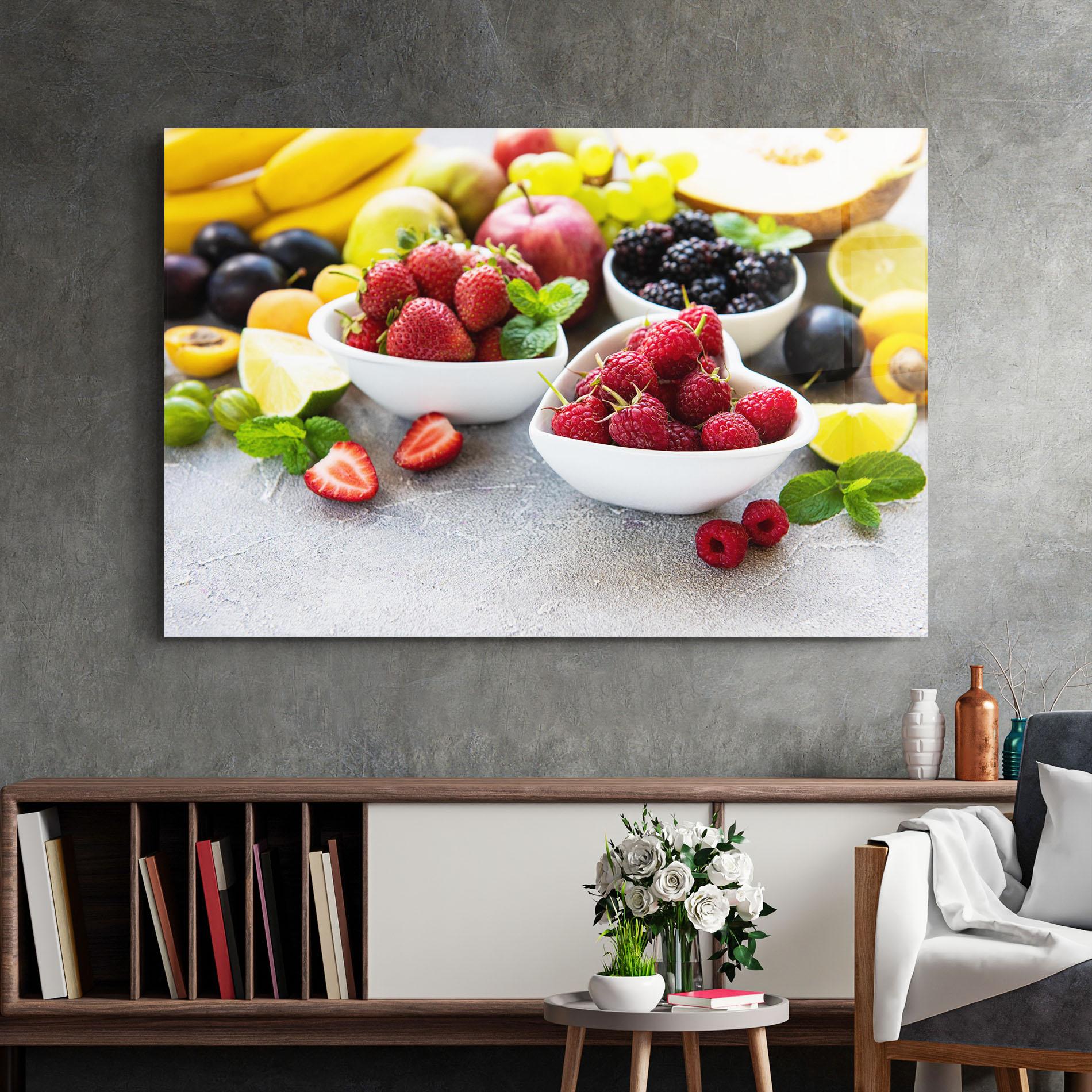 Glasbild Heart Fresh Fruits mockup 2