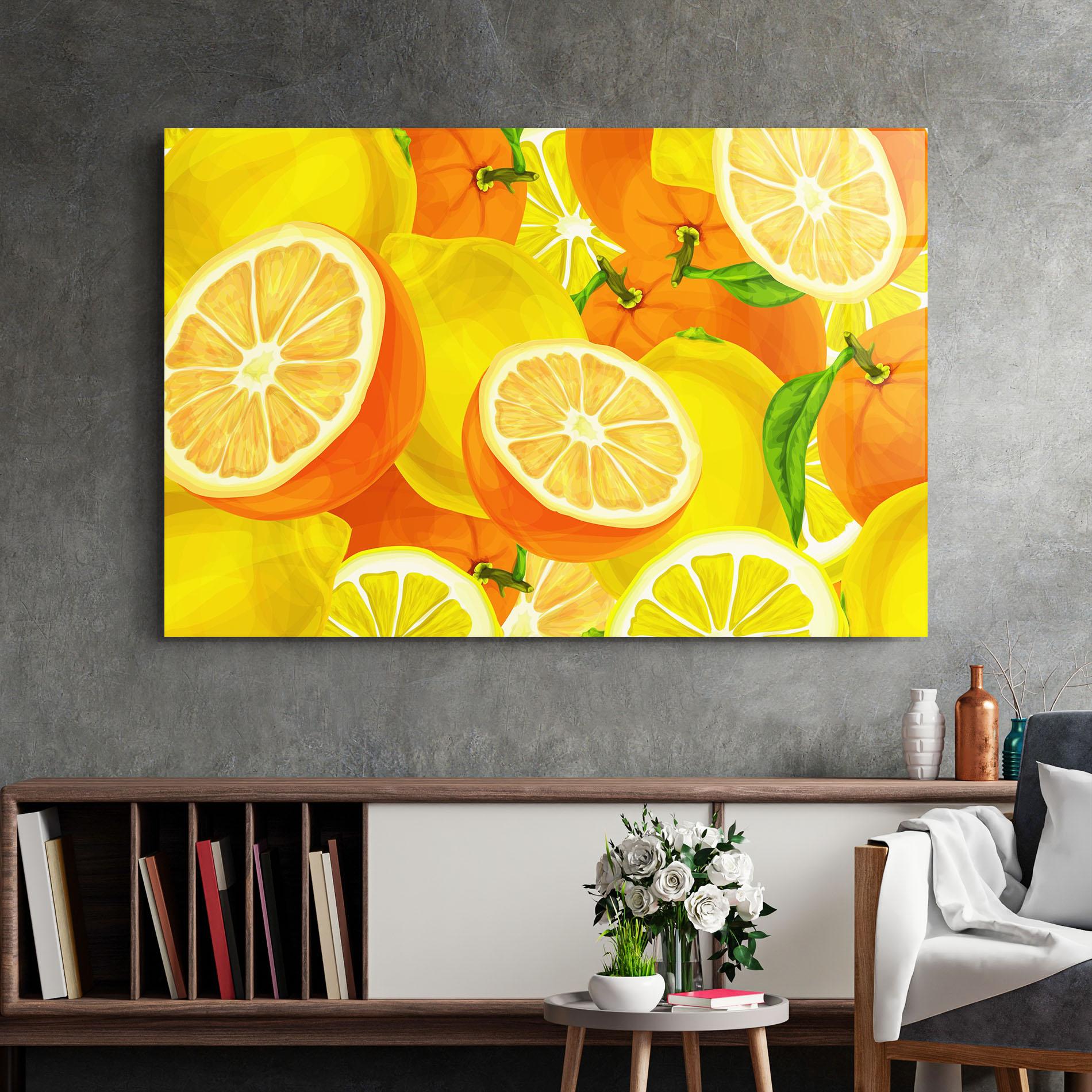 Glasbild Juicy Orange mockup 2