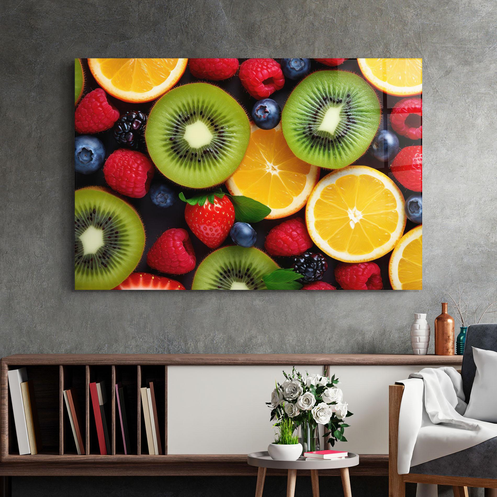 Glasbild Kiwi Fruit Mix mockup 2