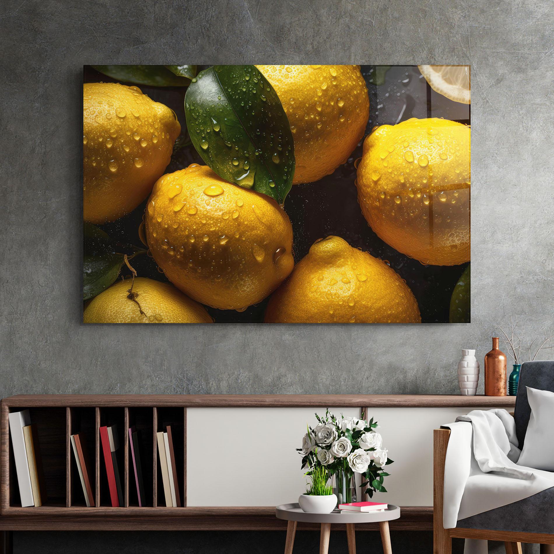 Glasbild Lemon After Rain mockup 2