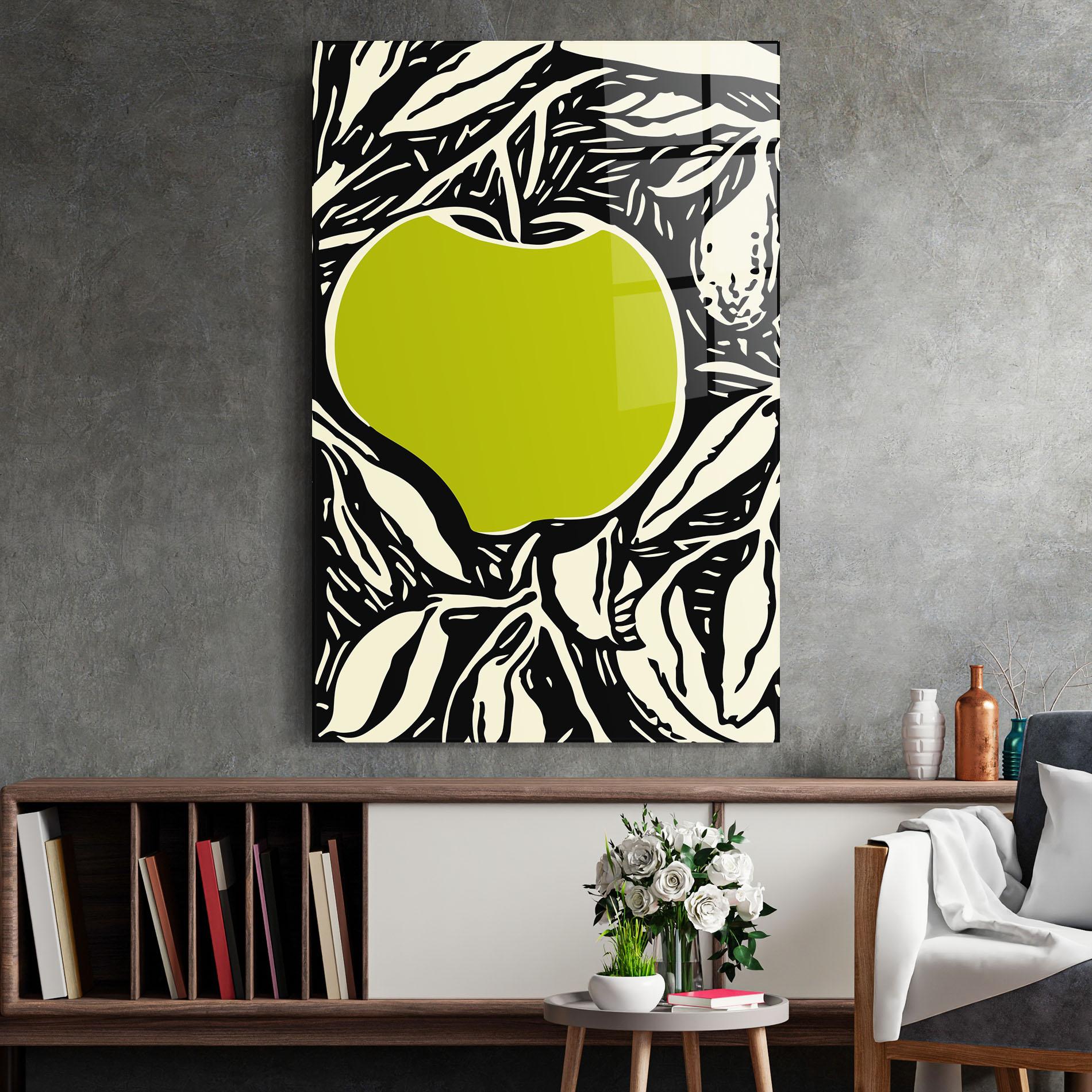 Glasbild Green Apple mockup 2