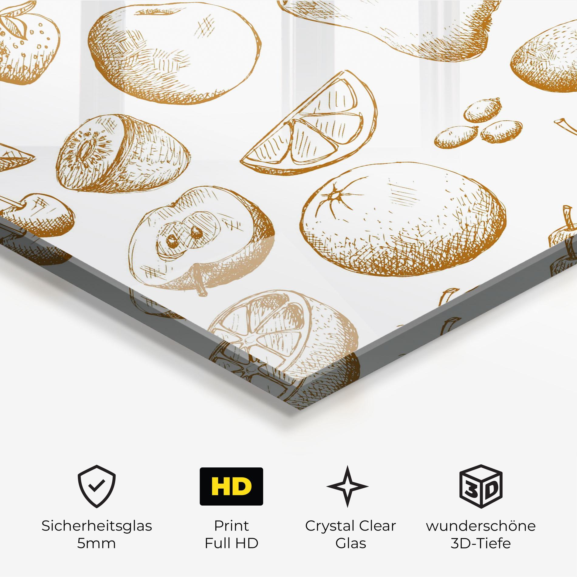 Glasbild Floating Fruits mockup 3