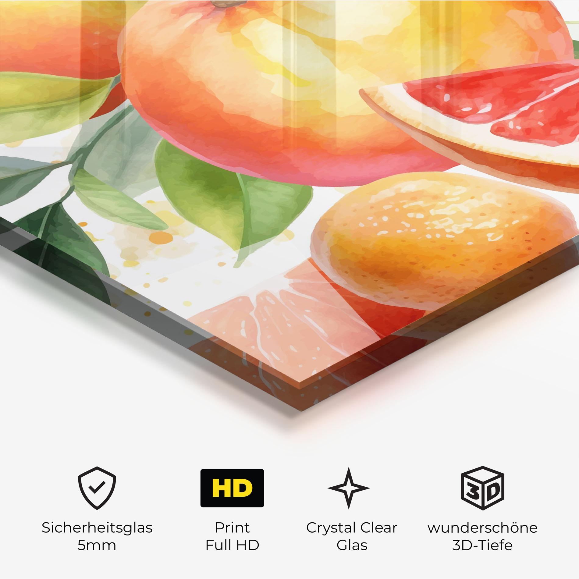 Glasbild Grapefruit Art mockup 3