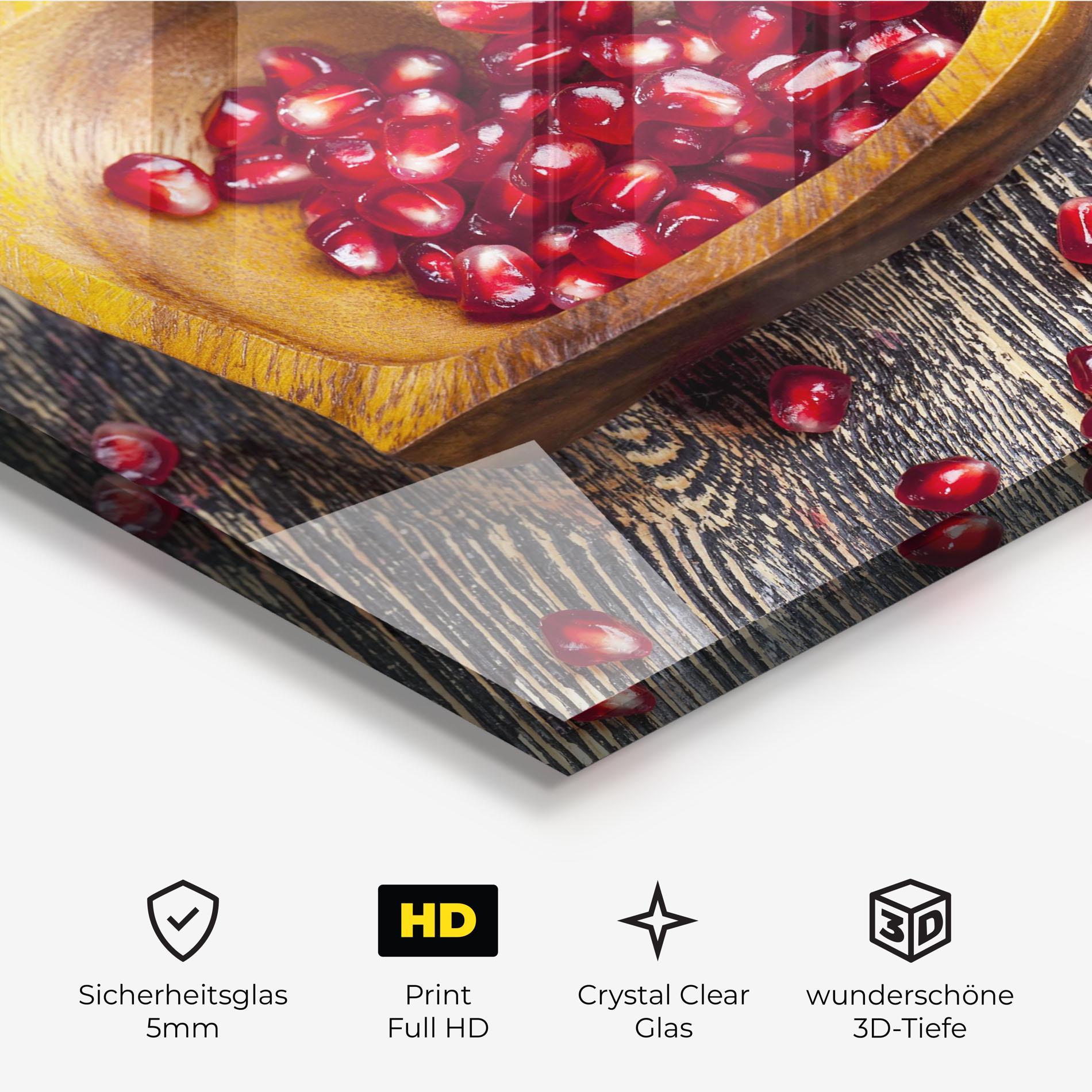 Glasbild Heart Pomegranate Seeds mockup 3
