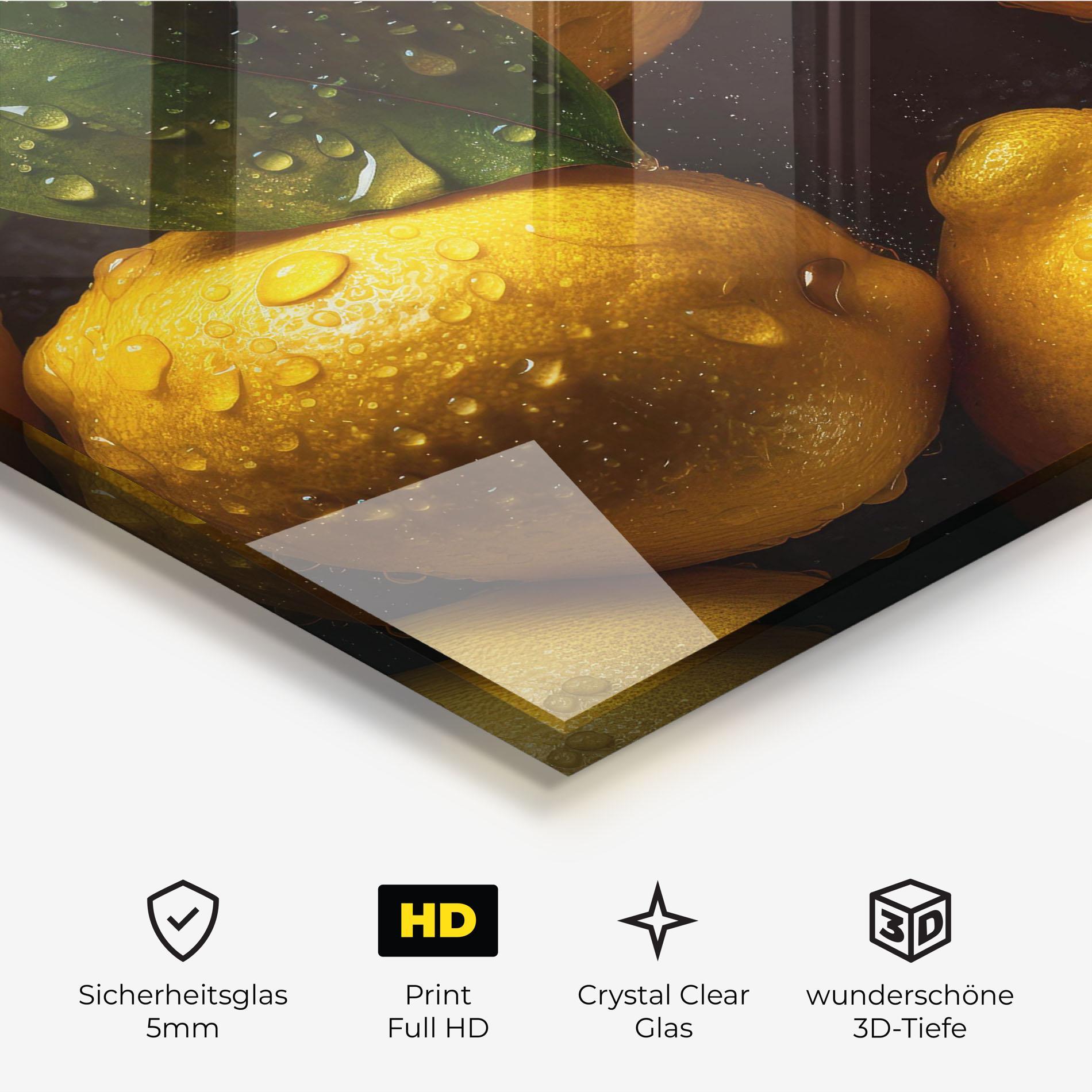 Glasbild Lemon After Rain mockup 3