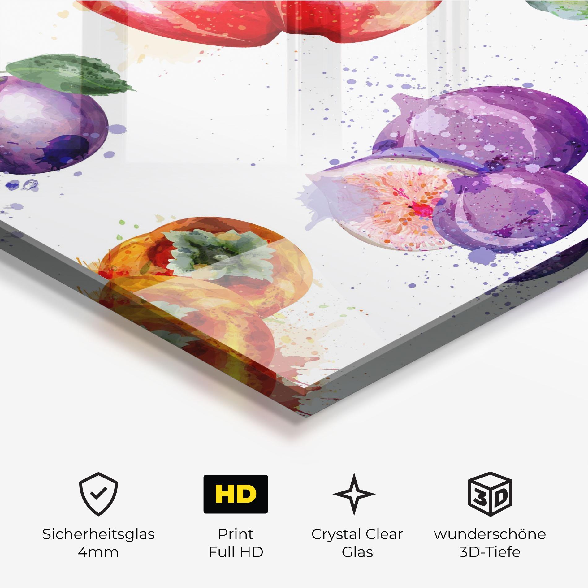 Glasbild Fruits Art mockup 3