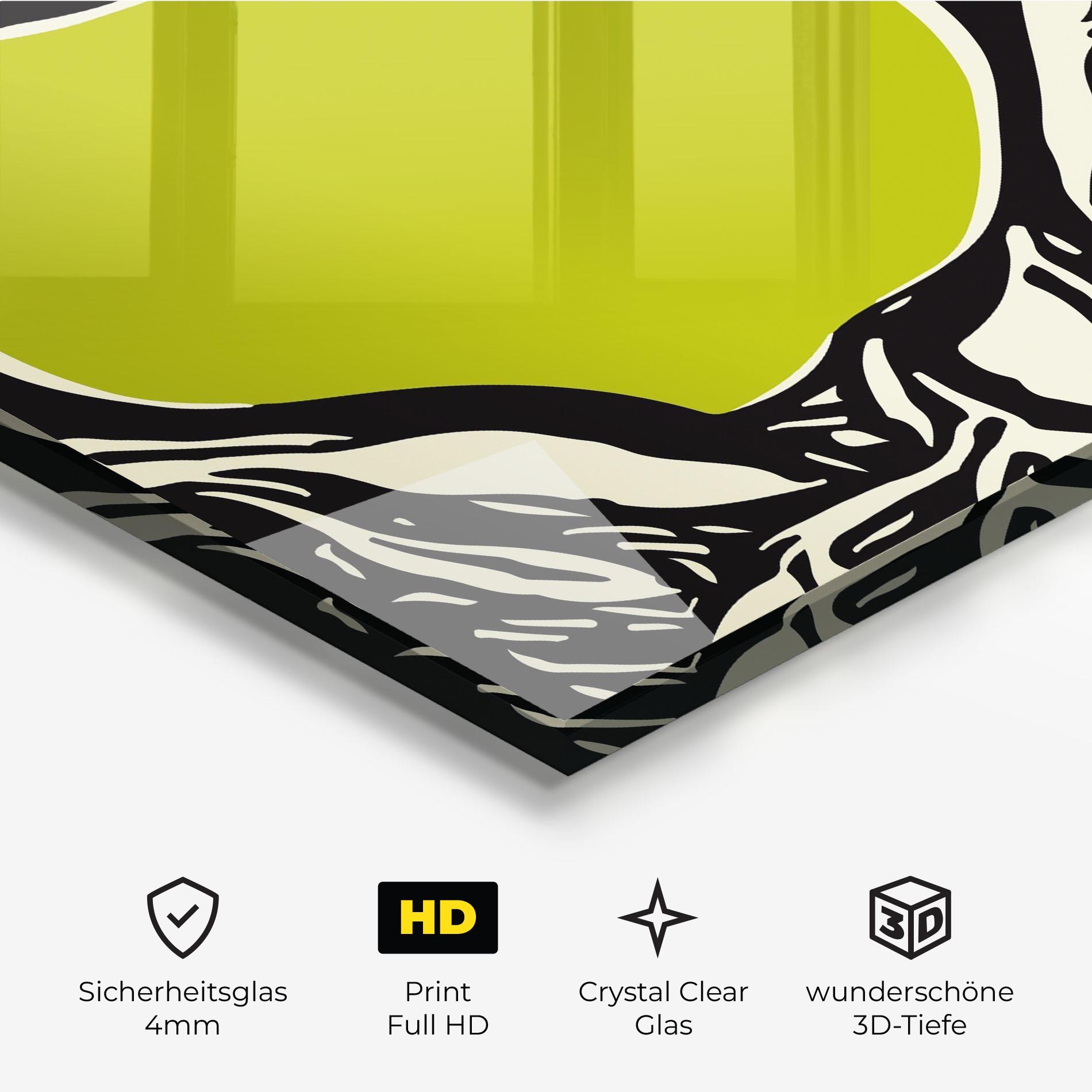 Glasbild Green Apple mockup 3