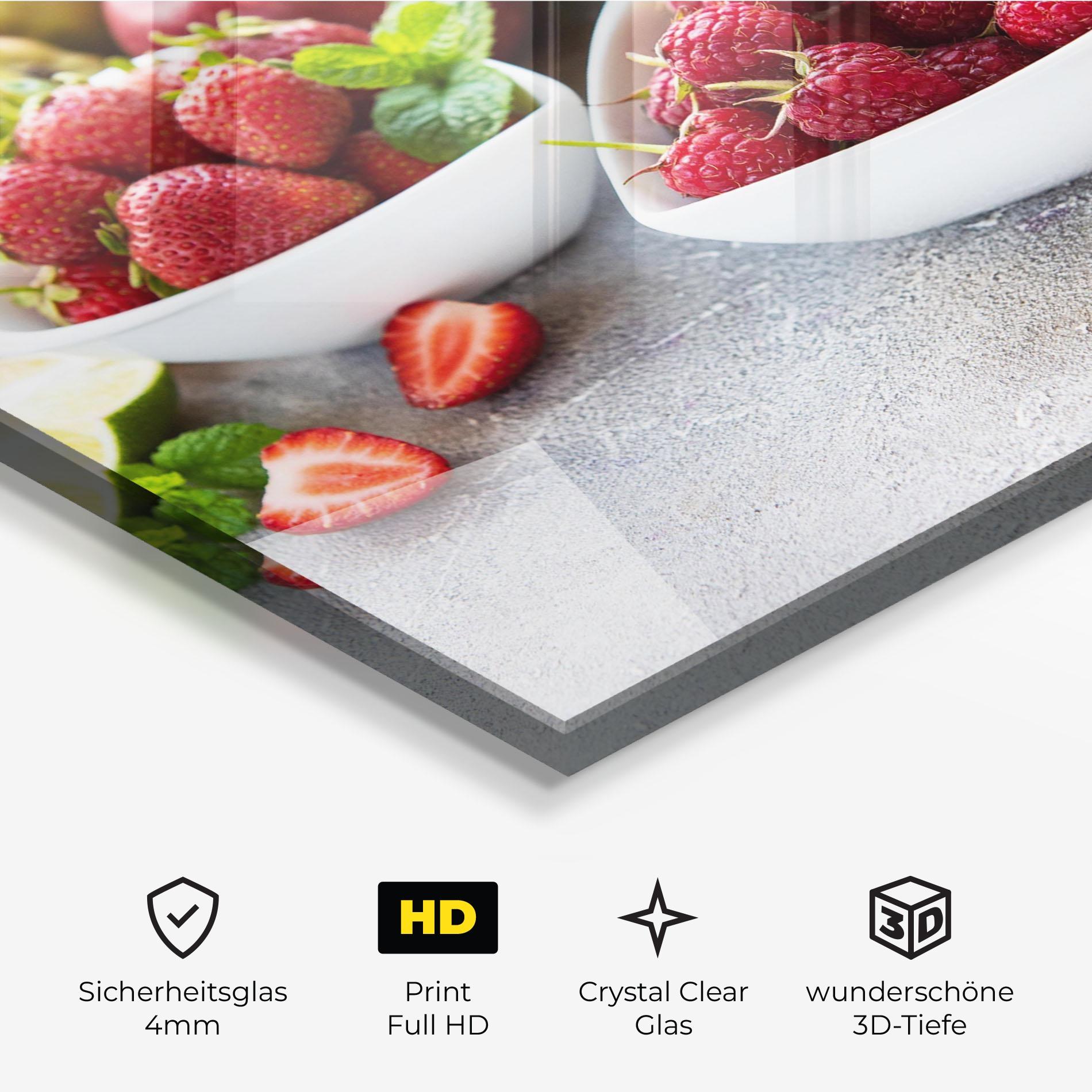 Glasbild Heart Fresh Fruits mockup 3