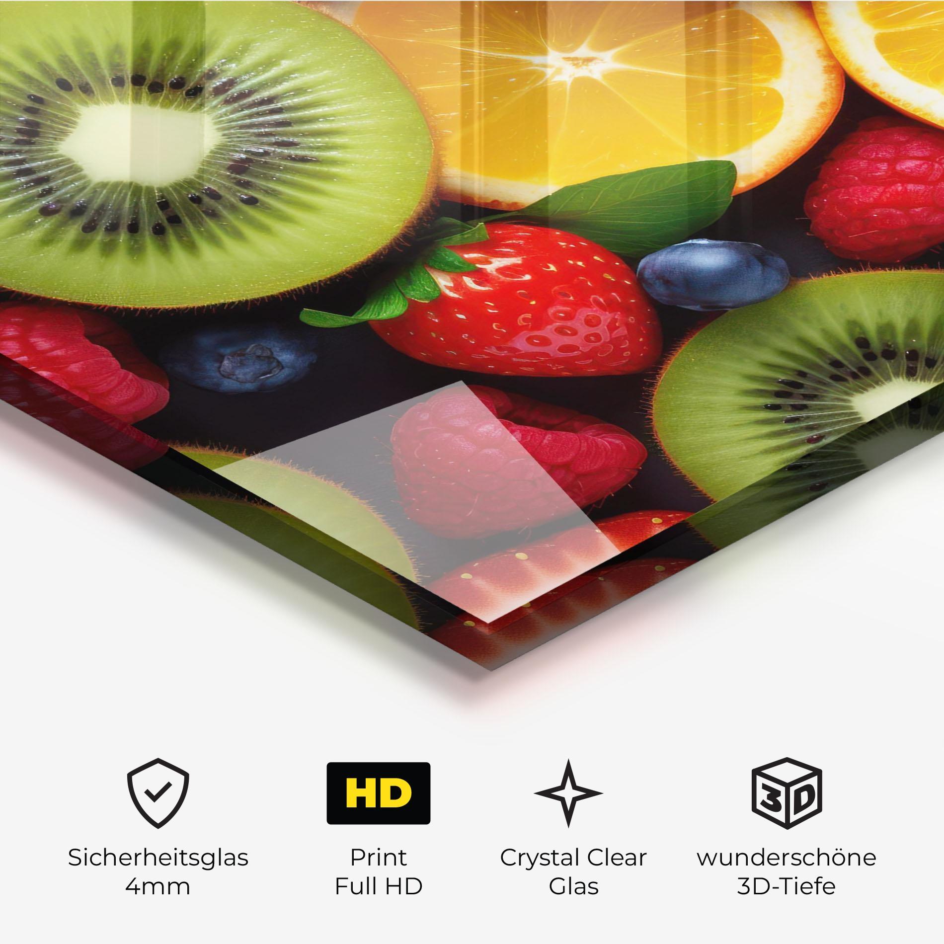 Glasbild Kiwi Fruit Mix mockup 3