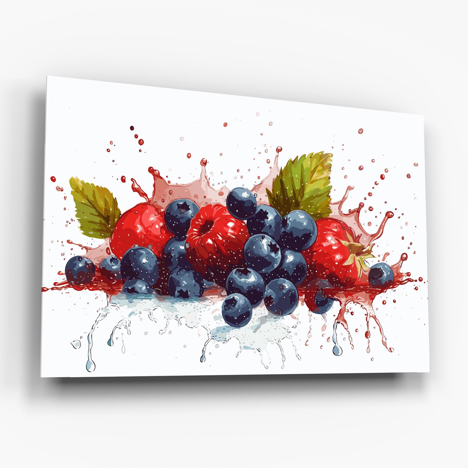 Glasbild Berries Art mockup 6