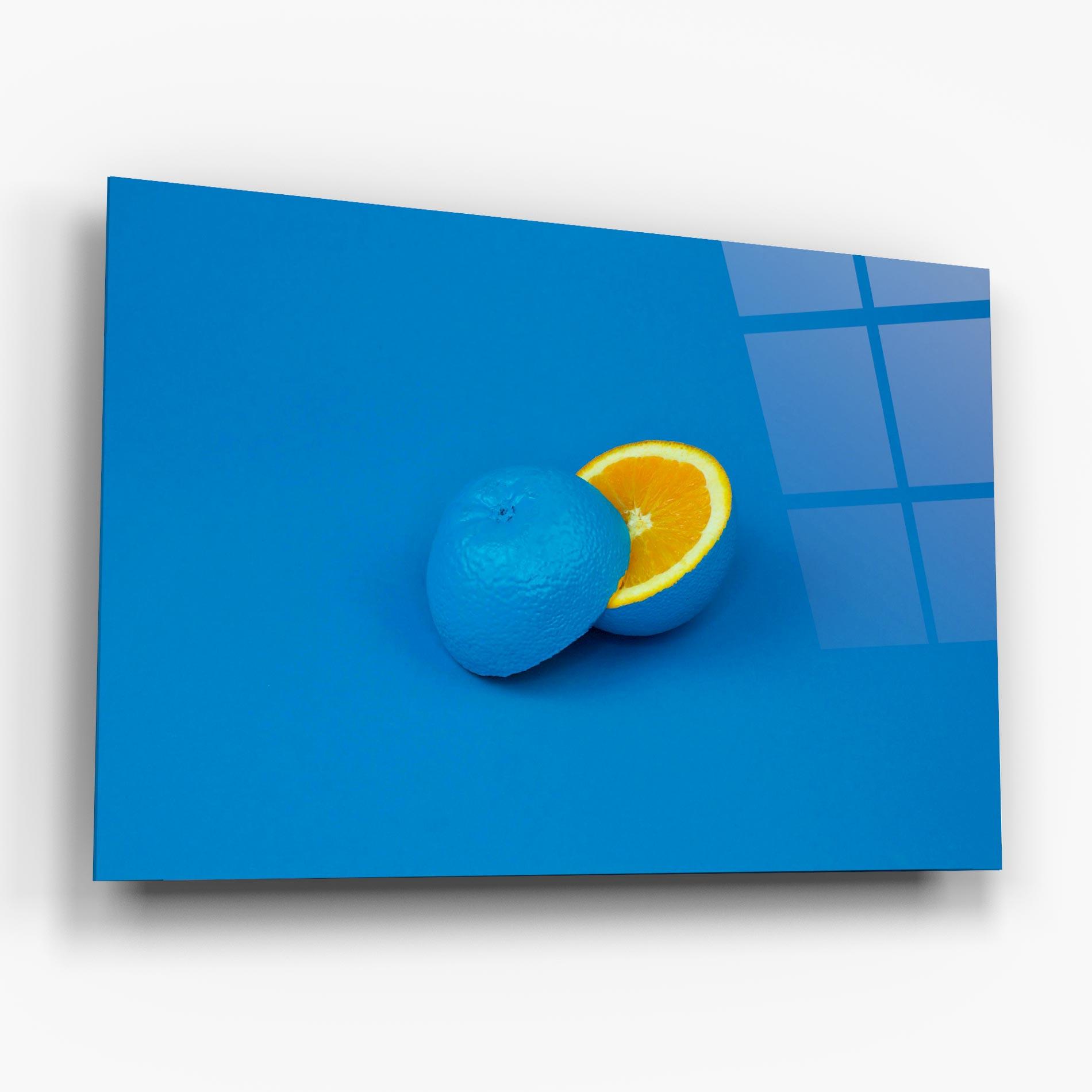 Glasbild Blue Orange mockup 6
