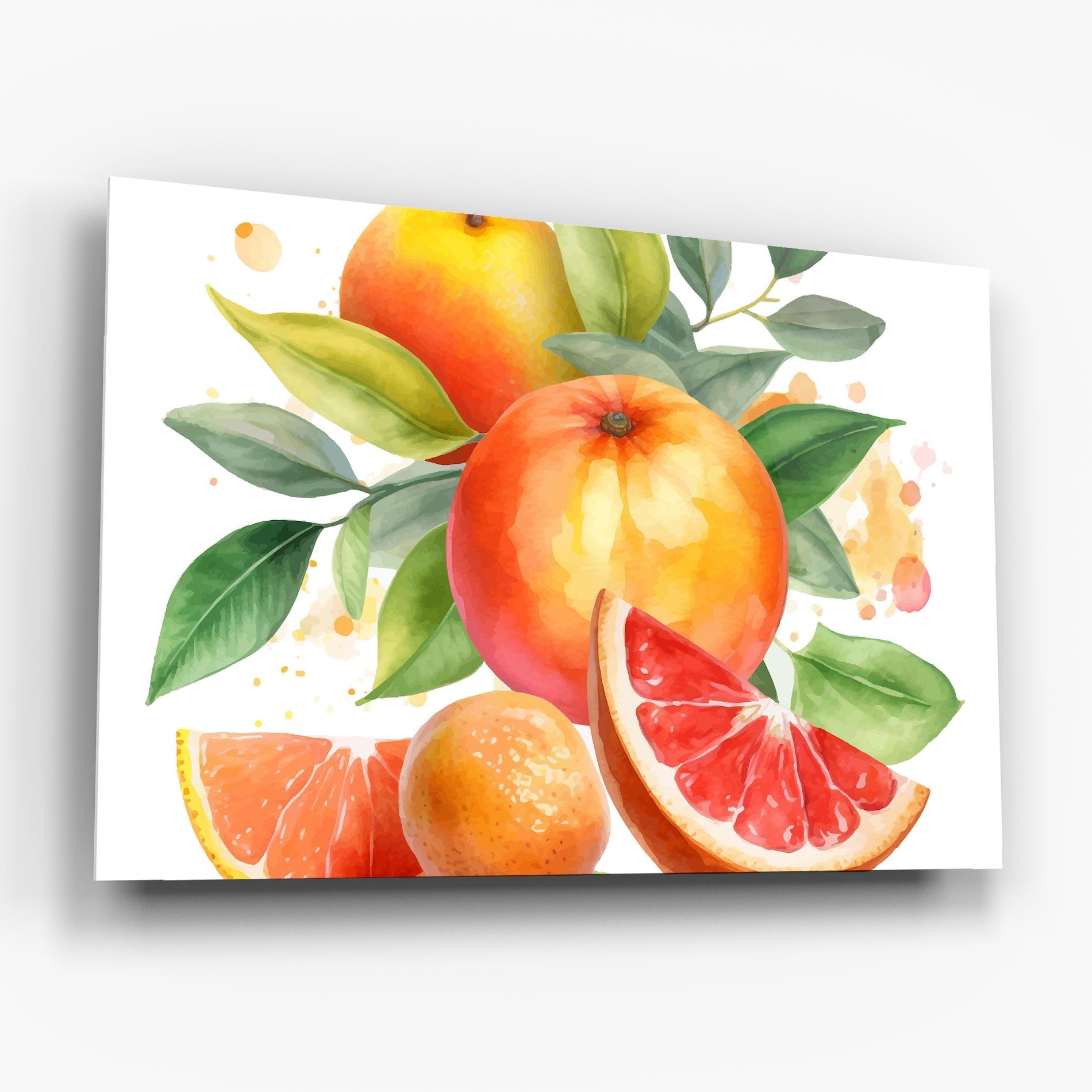 Glasbild Grapefruit Art mockup 6