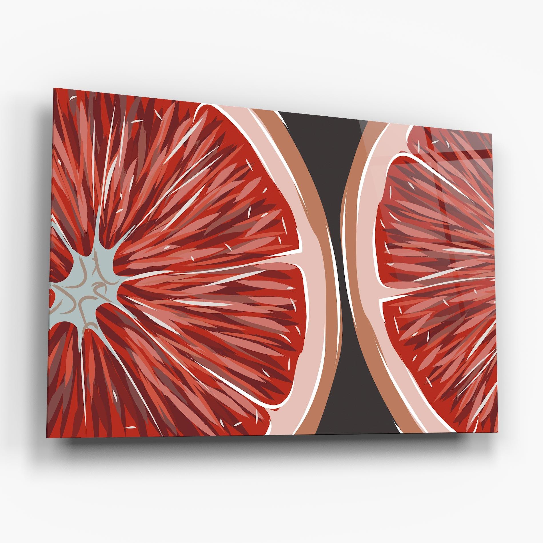 Glasbild Grapefruit Close Up mockup 6