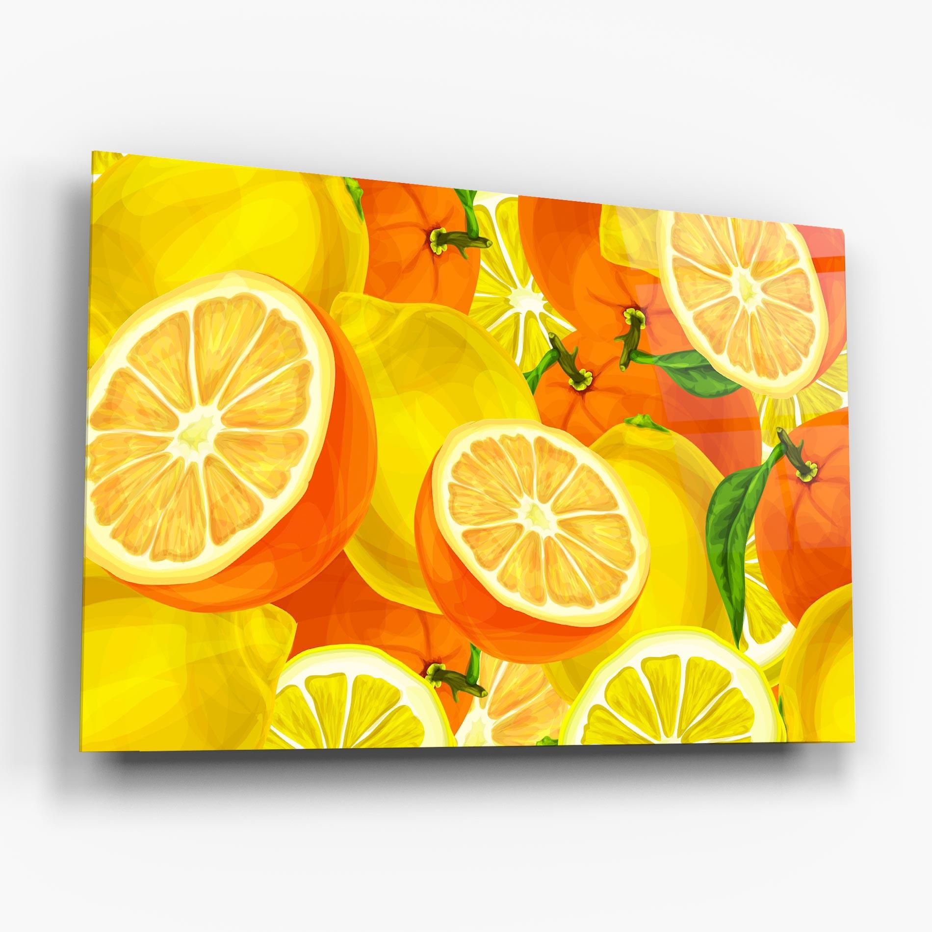 Glasbild Juicy Orange mockup 6