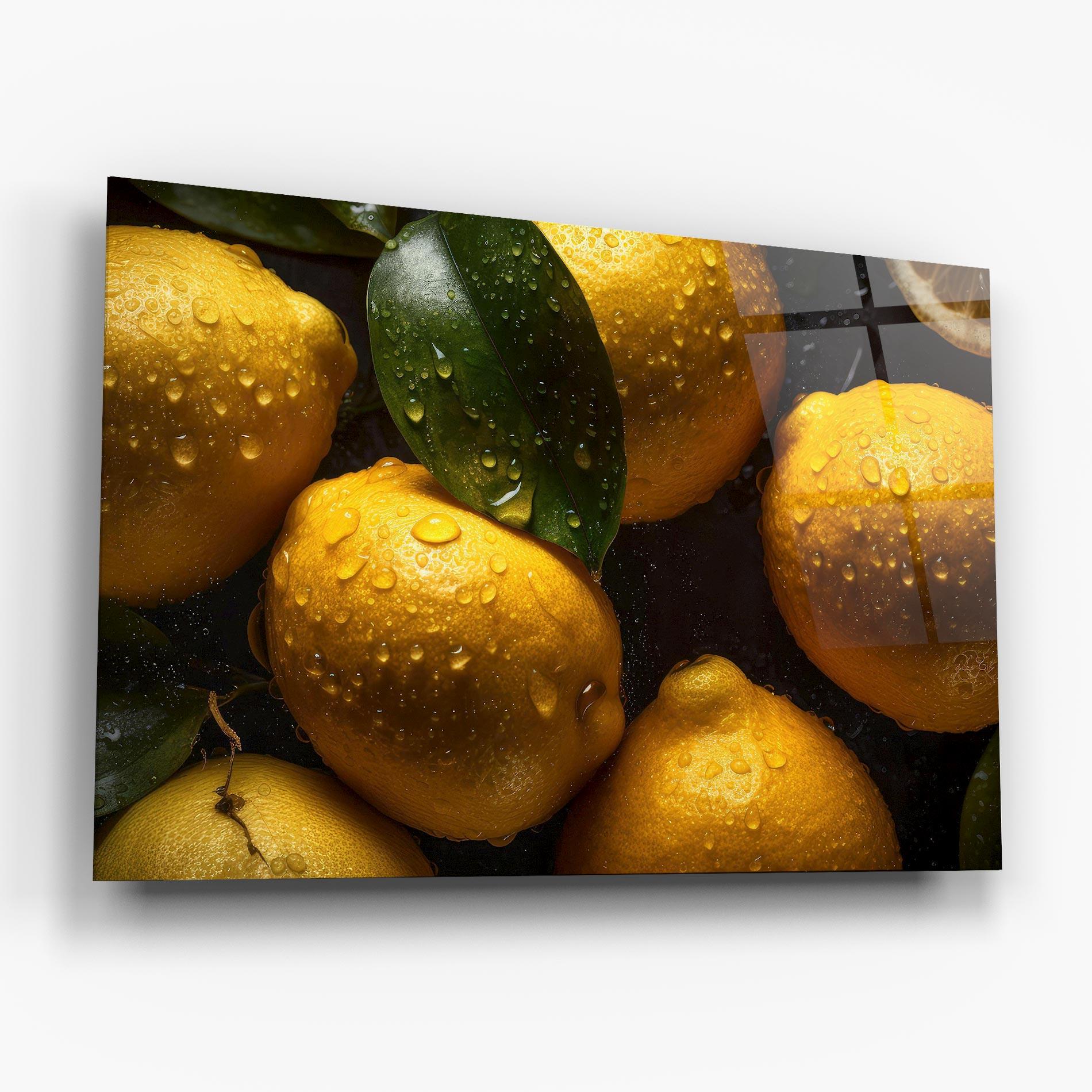 Glasbild Lemon After Rain mockup 6
