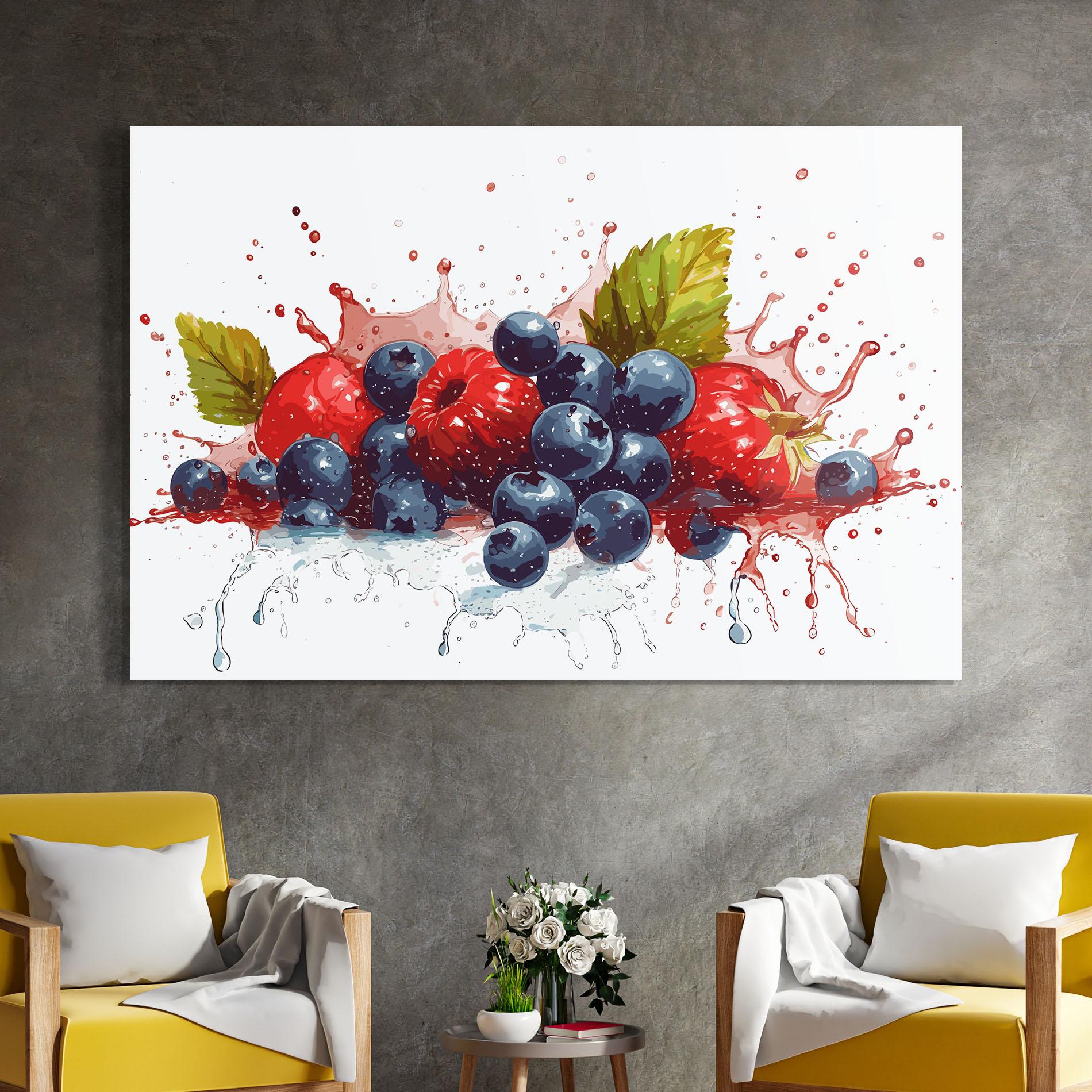 Glasbild Berries Art mockup 4