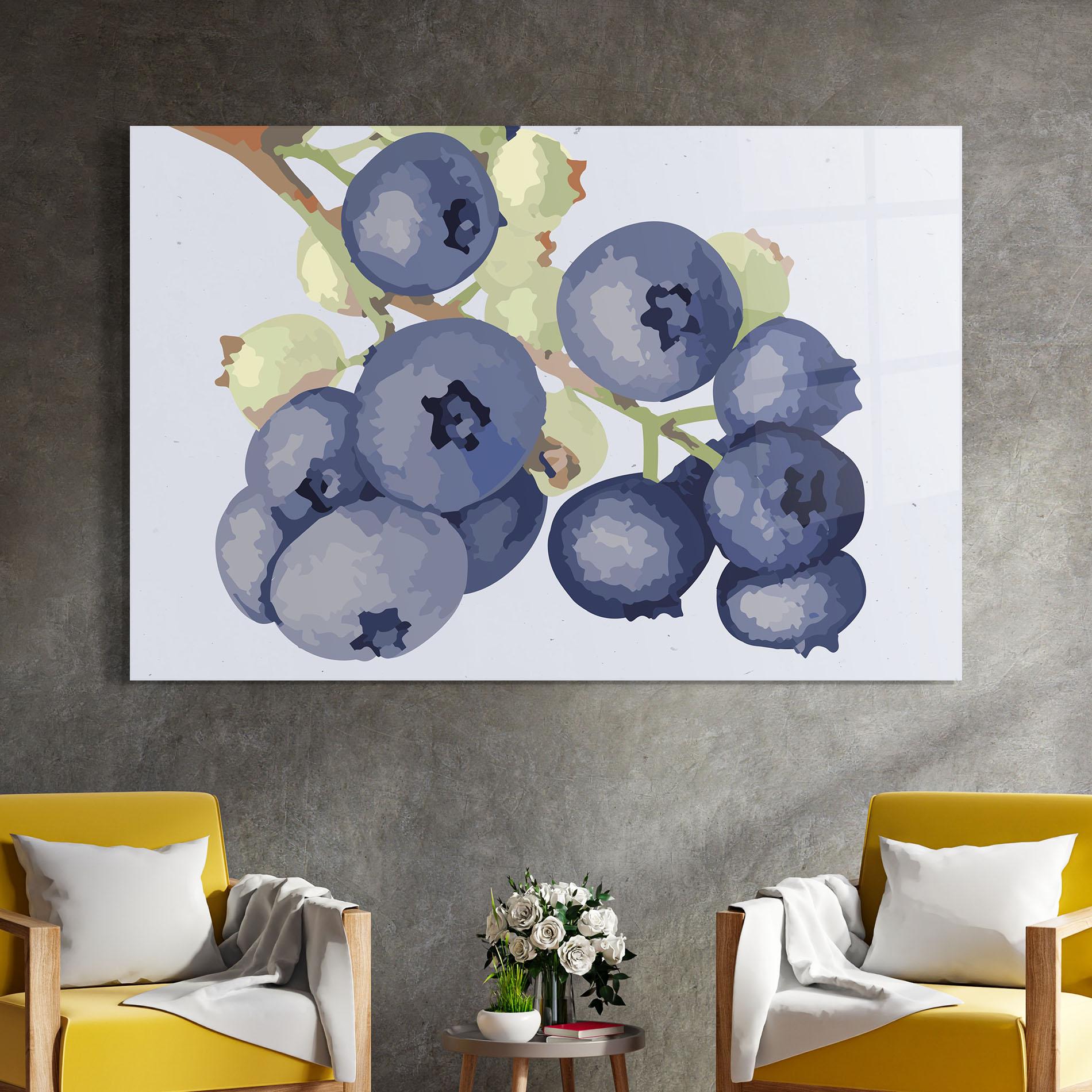 Glasbild Blueberries Art mockup 4