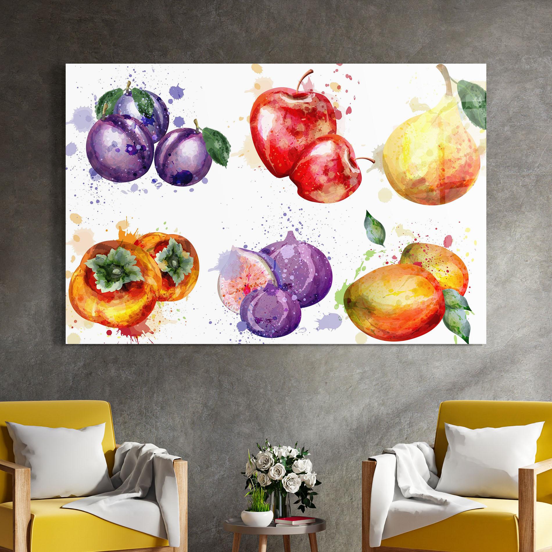 Glasbild Fruits Art mockup 4