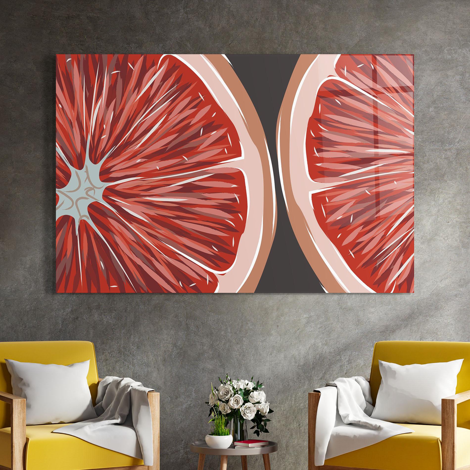 Glasbild Grapefruit Close Up mockup 4