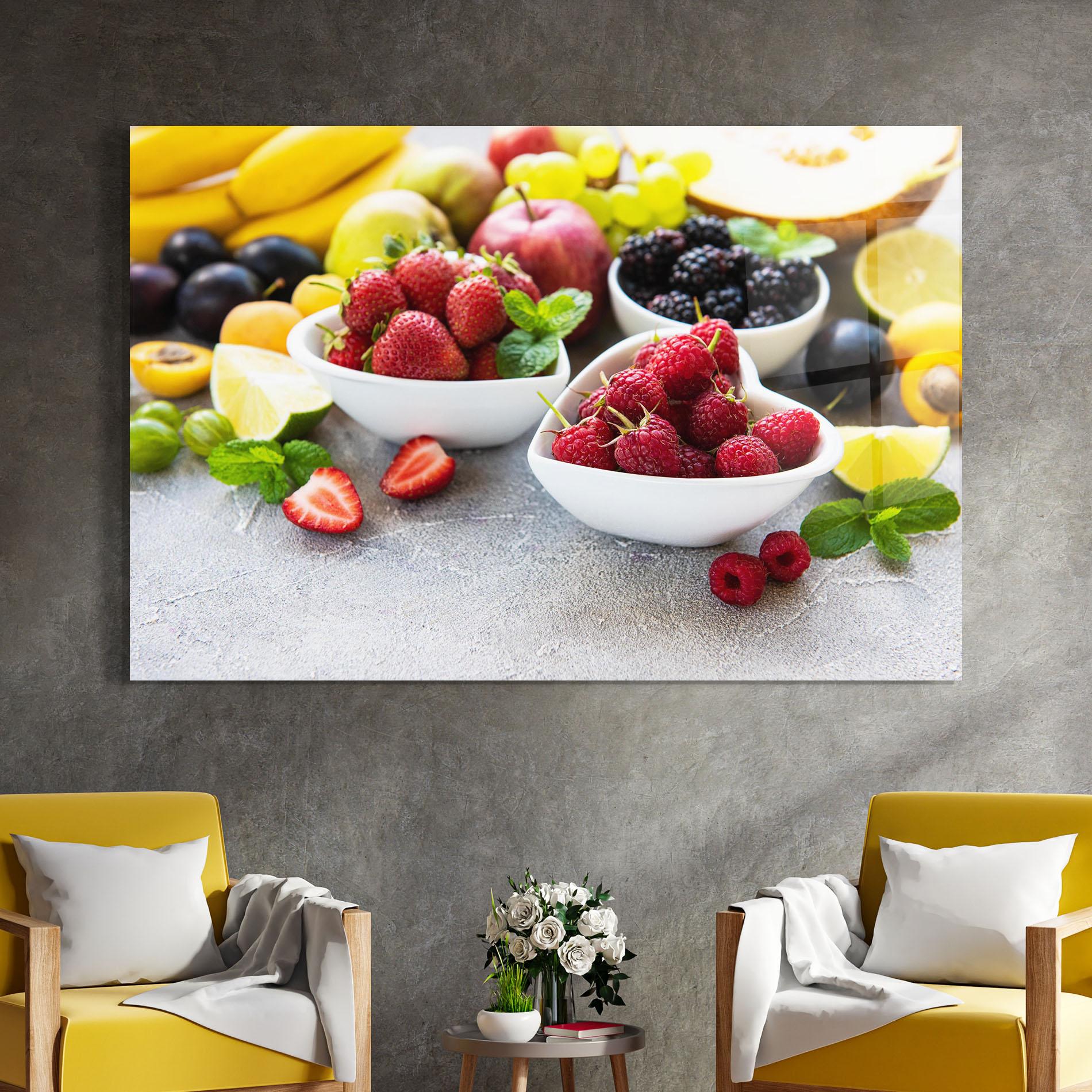 Glasbild Heart Fresh Fruits mockup 4