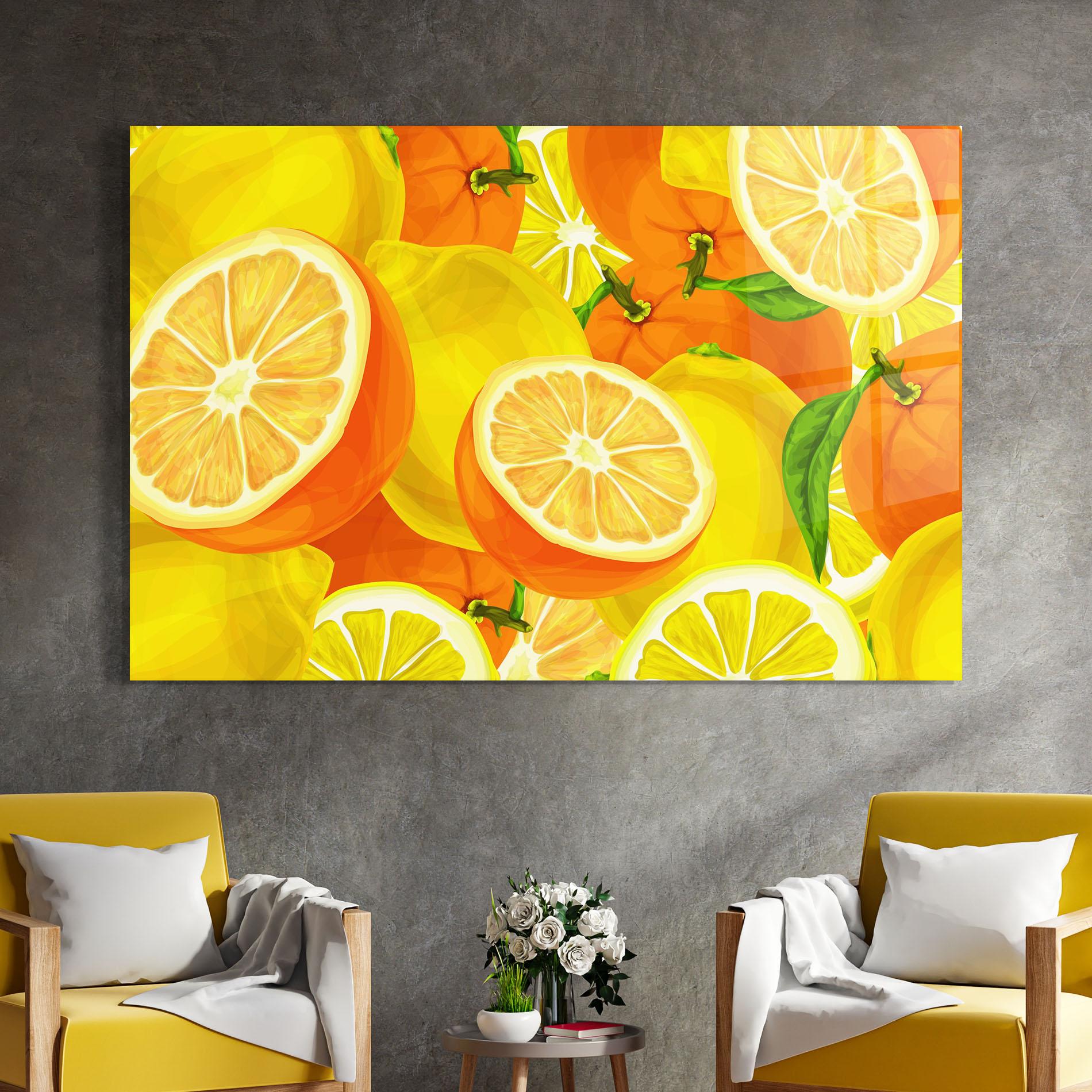 Glasbild Juicy Orange mockup 4