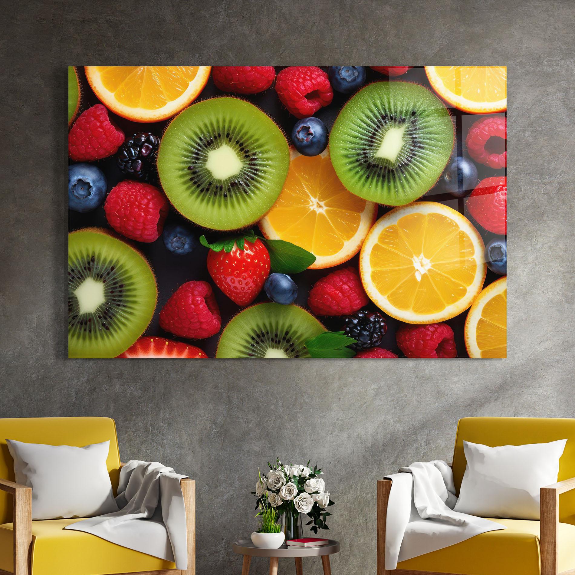 Glasbild Kiwi Fruit Mix mockup 4
