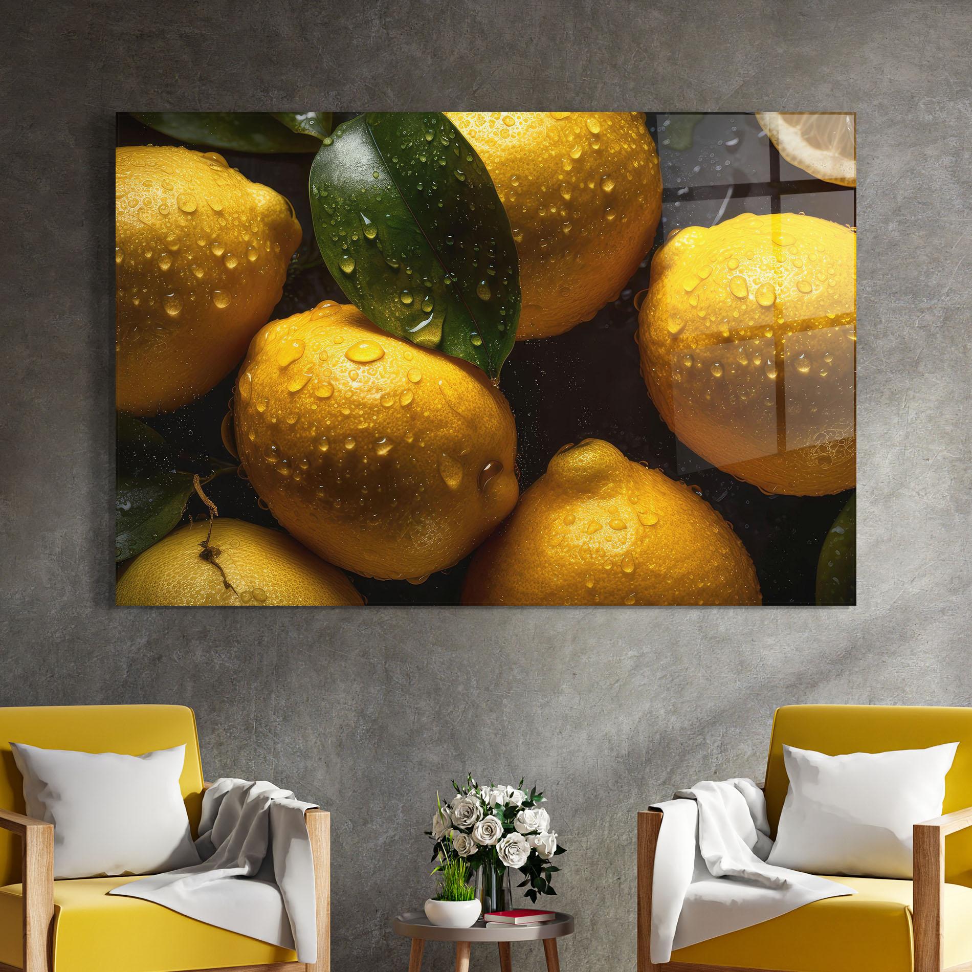Glasbild Lemon After Rain mockup 4