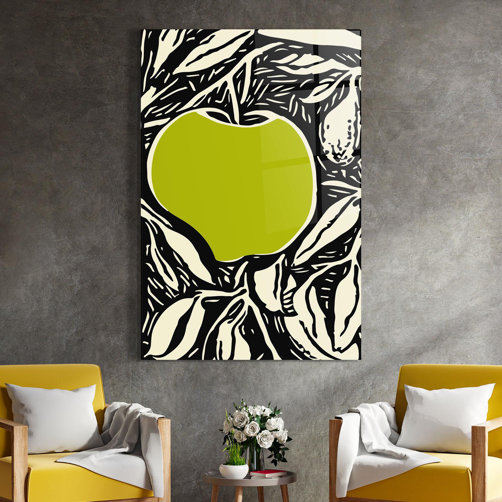 Glasbild Green Apple mockup 4