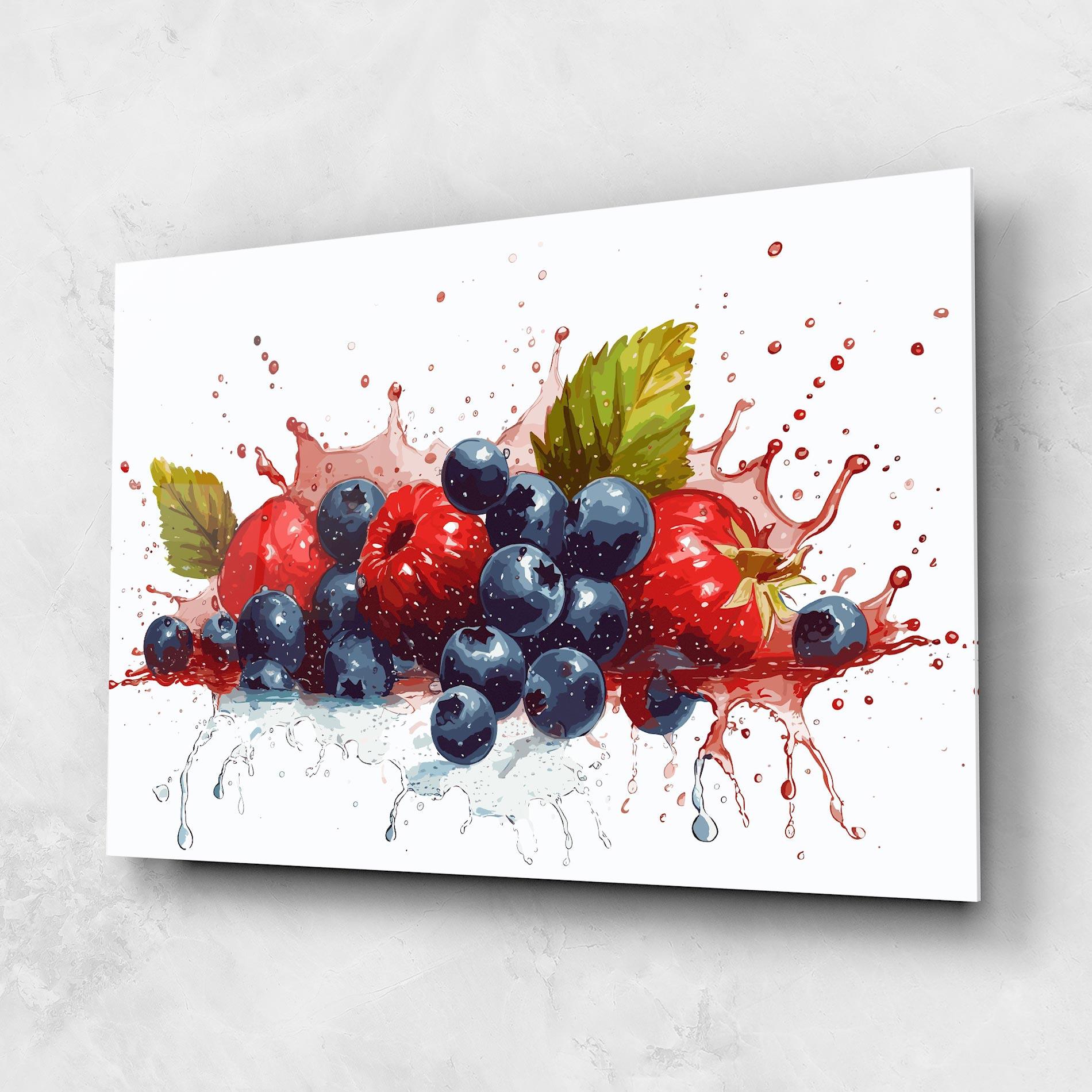 Glasbild Berries Art mockup 1