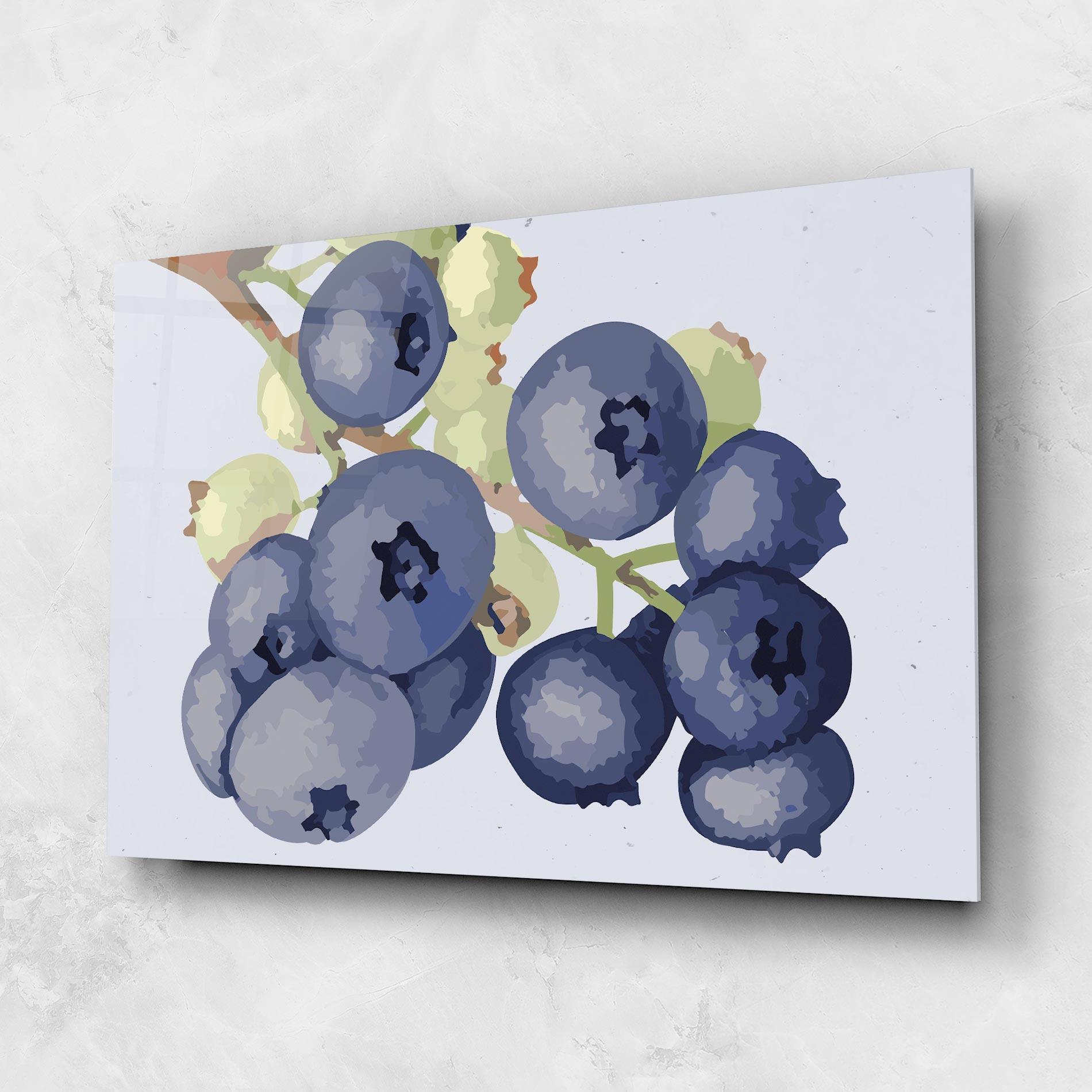 Glasbild Blueberries Art mockup 1