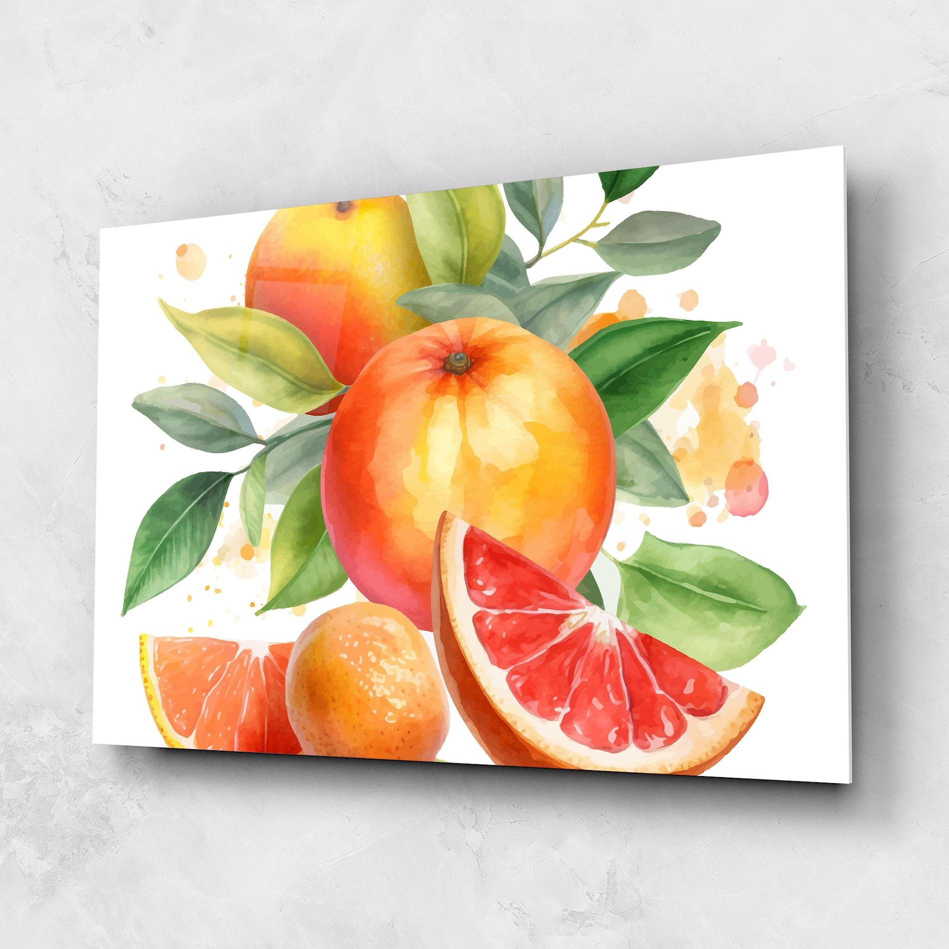 Glasbild Grapefruit Art mockup 1