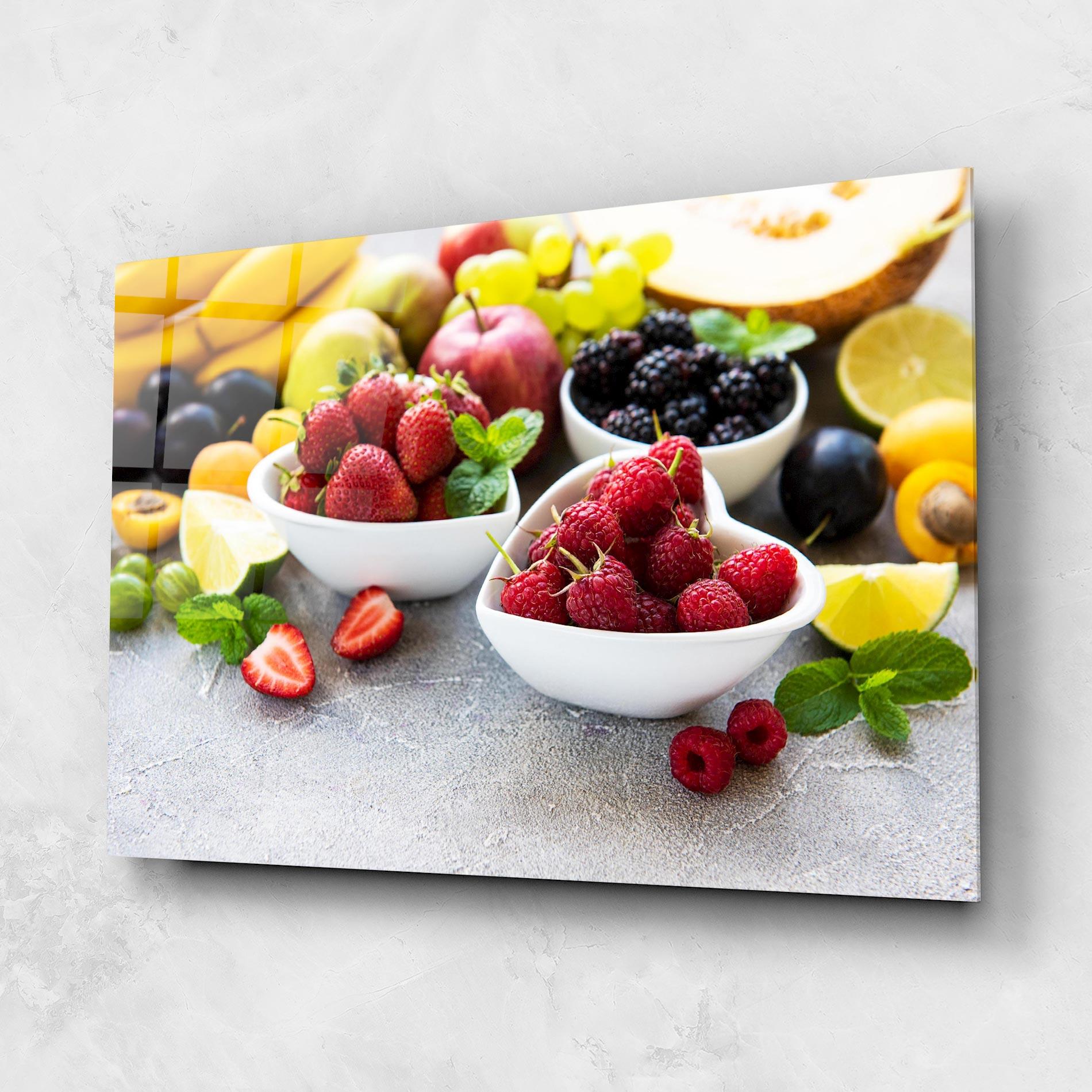 Glasbild Heart Fresh Fruits mockup 1