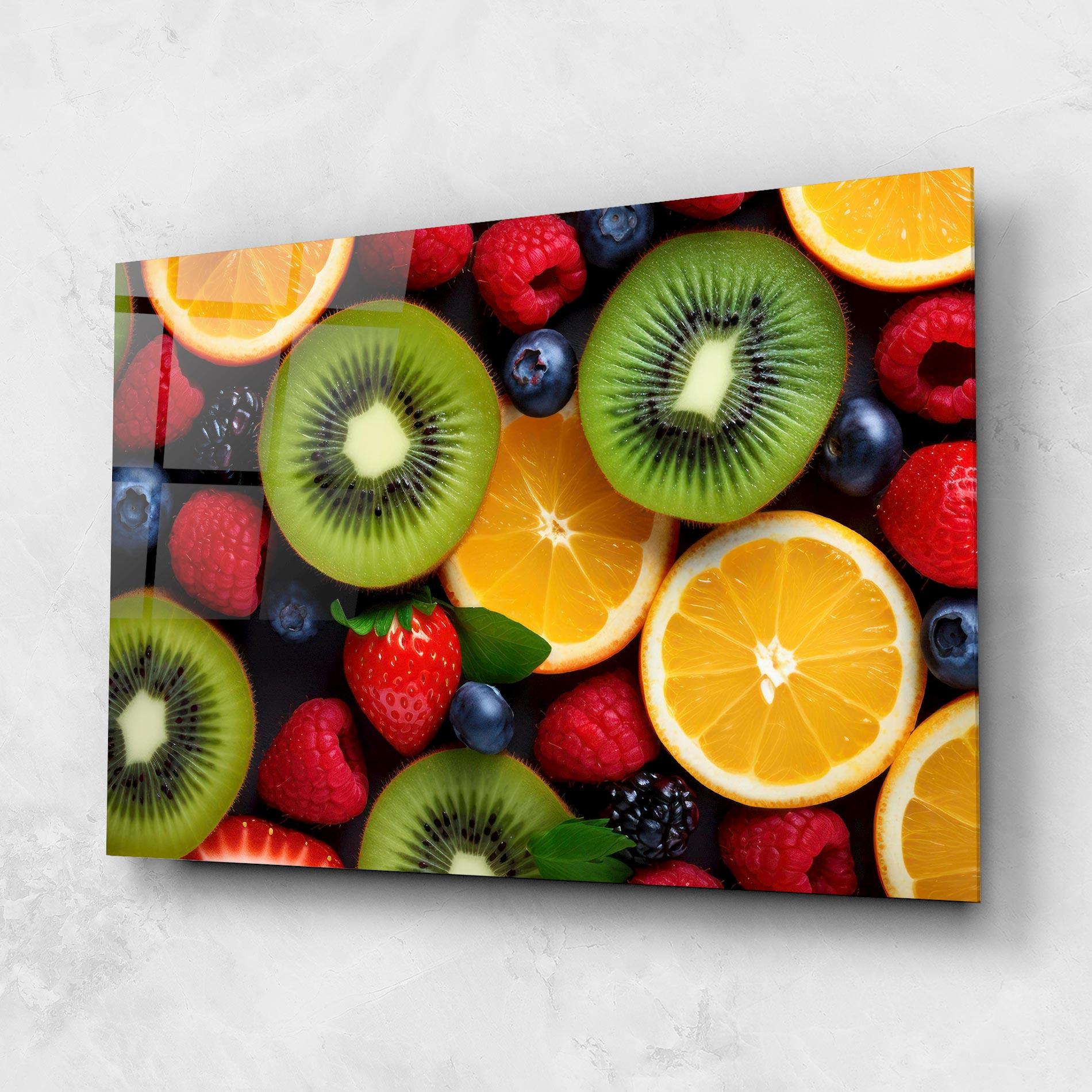 Glasbild Kiwi Fruit Mix mockup 1
