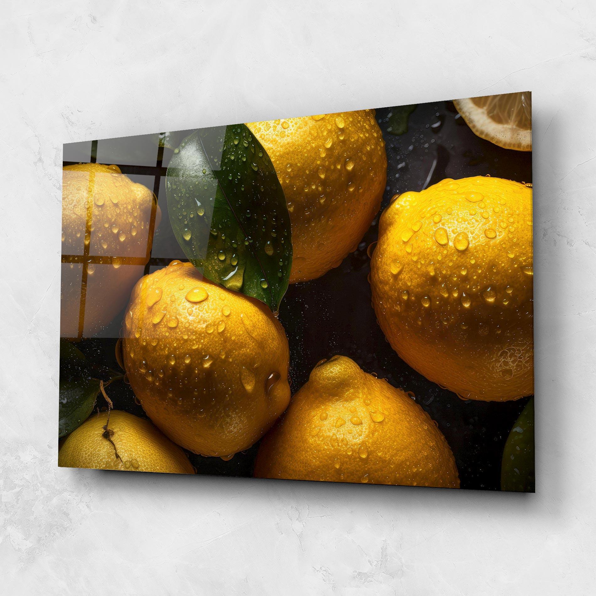 Glasbild Lemon After Rain mockup 1