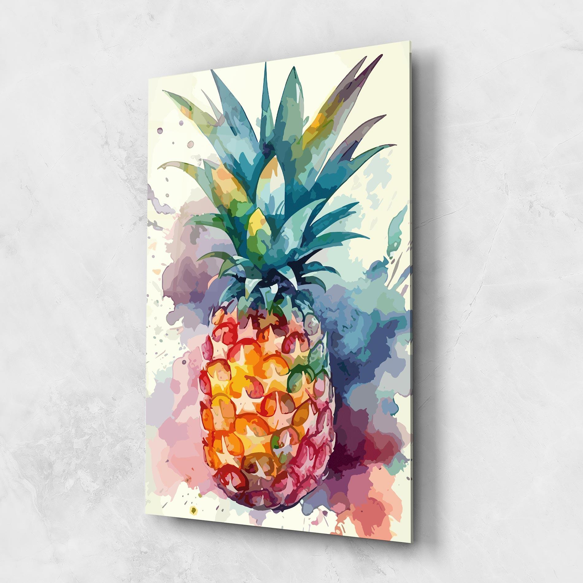 Glasbild Colorful Pineapple mockup 1