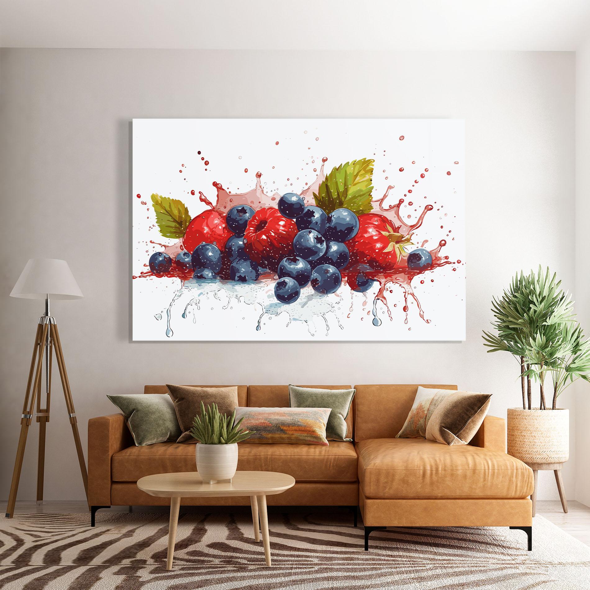Glasbild Berries Art mockup 7