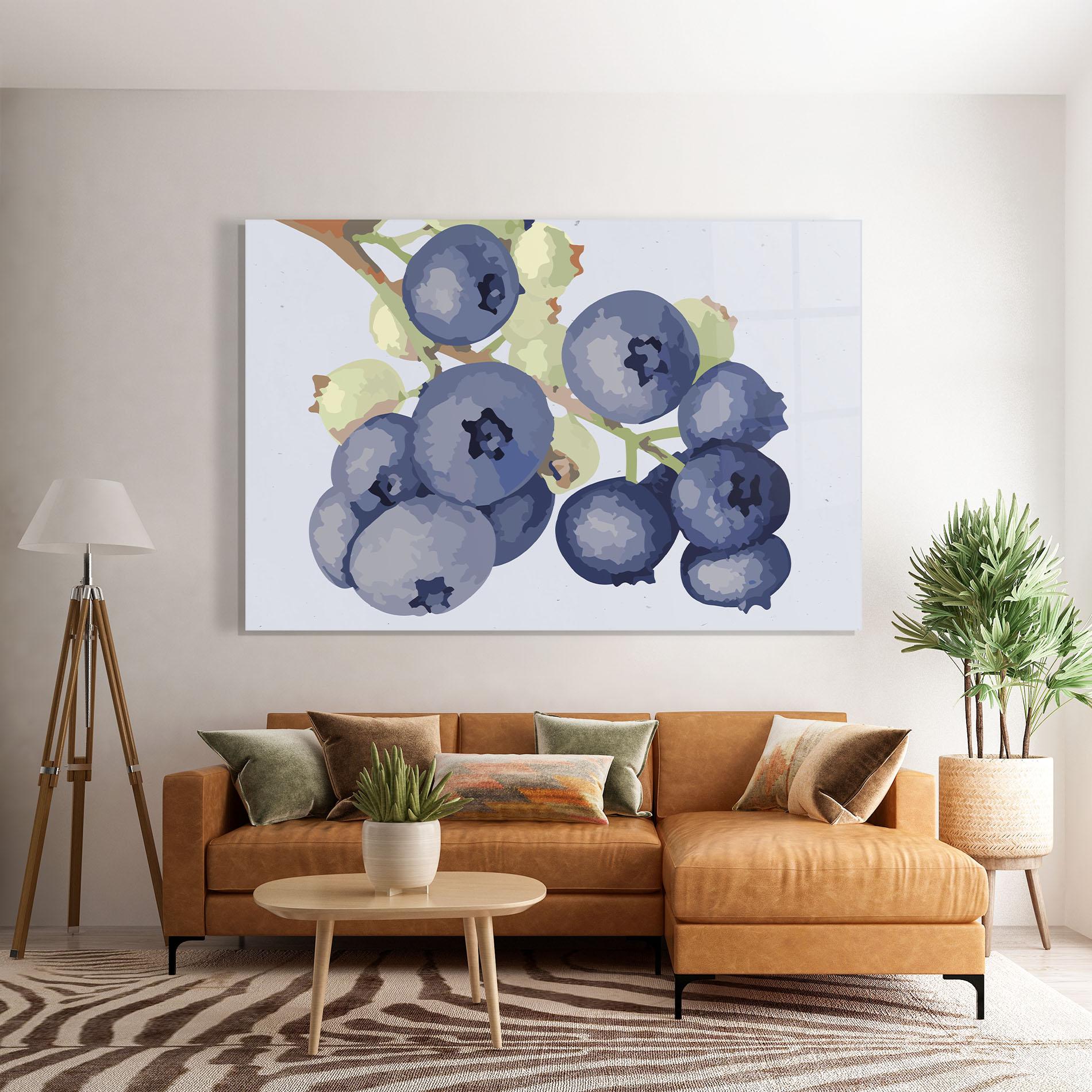 Glasbild Blueberries Art mockup 7