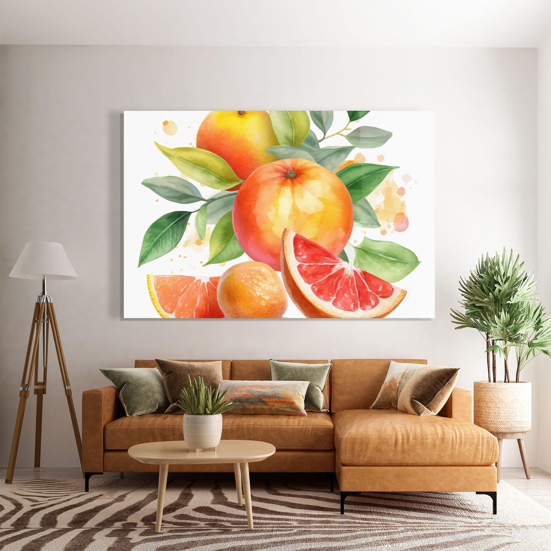 Glasbild Grapefruit Art mockup 7