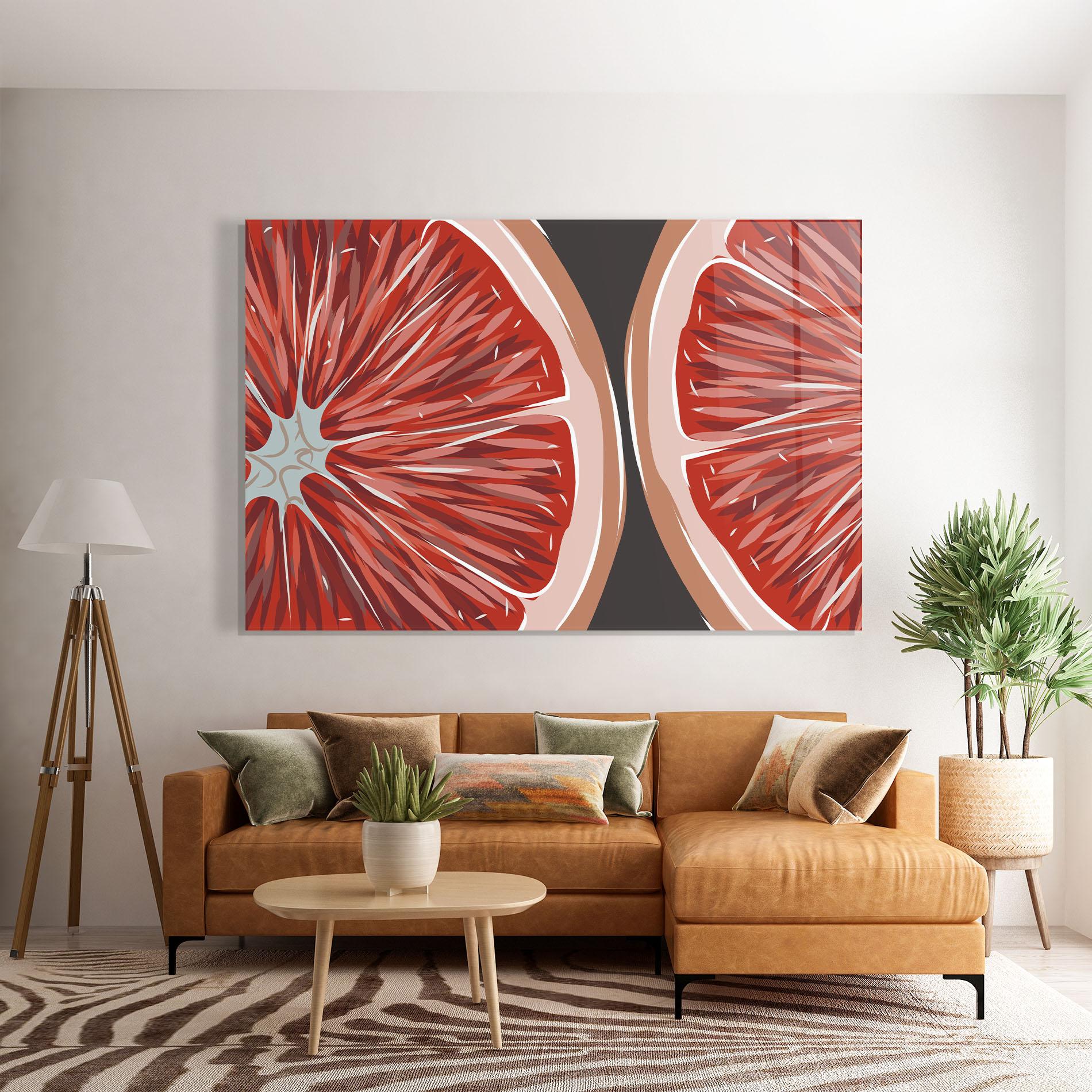 Glasbild Grapefruit Close Up mockup 7