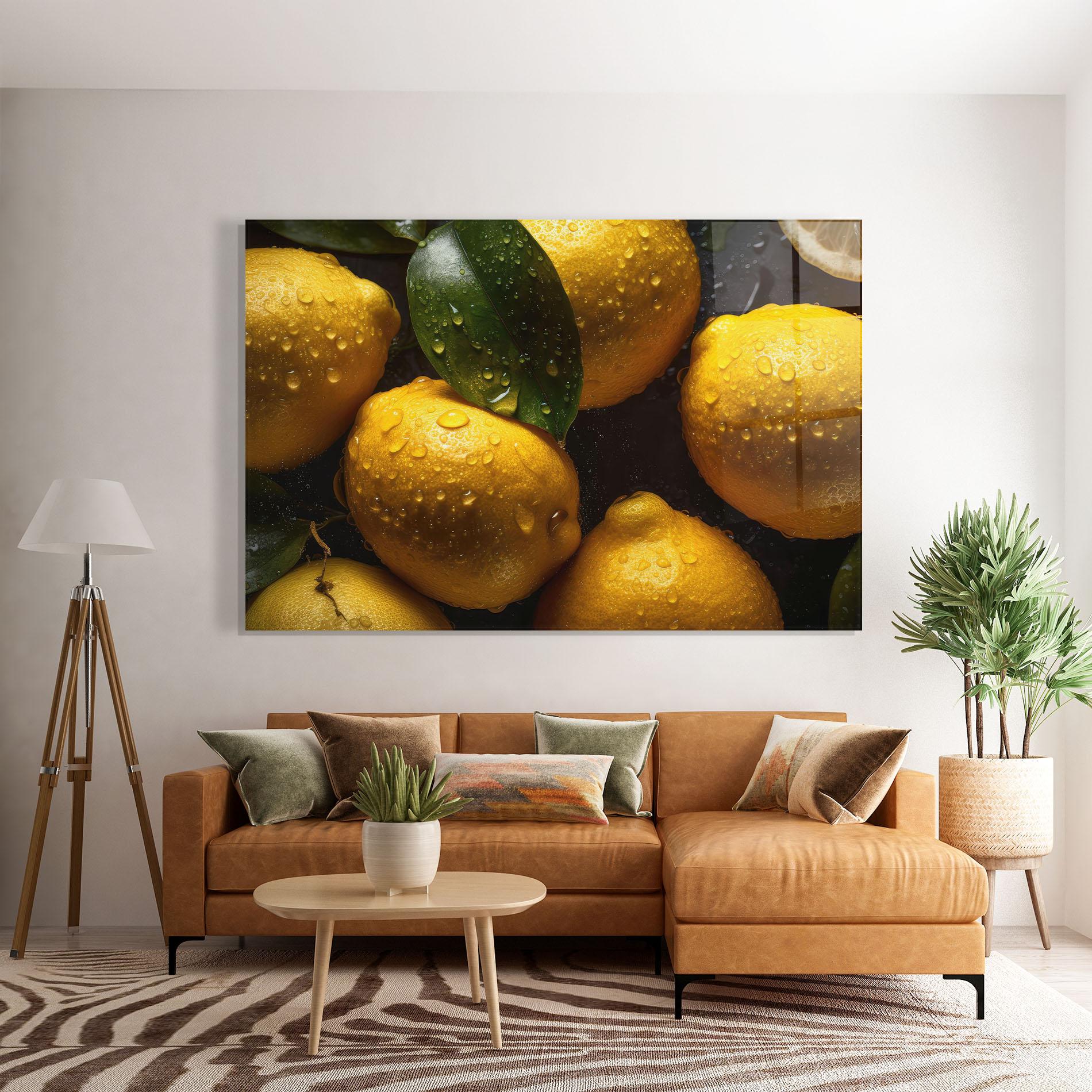 Glasbild Lemon After Rain mockup 7