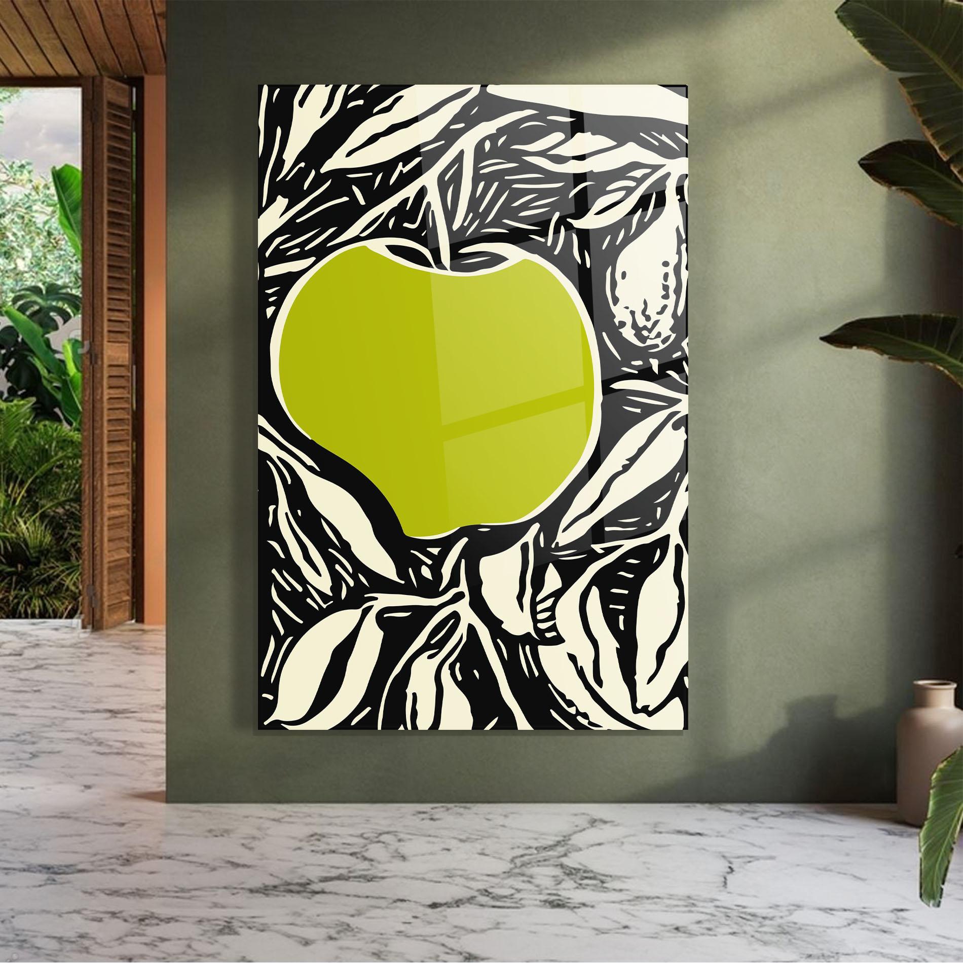Glasbild Green Apple mockup 7