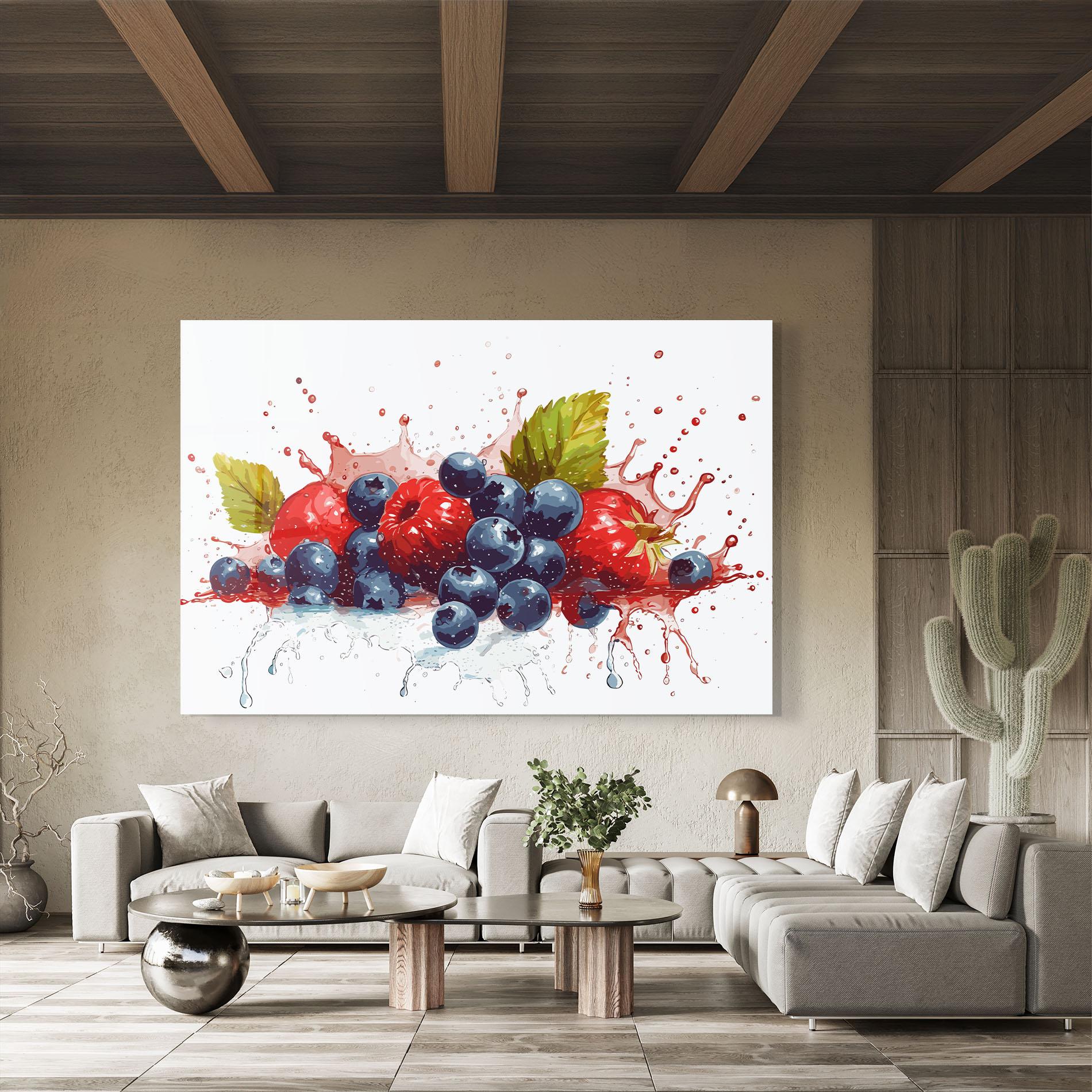 Glasbild Berries Art mockup 8