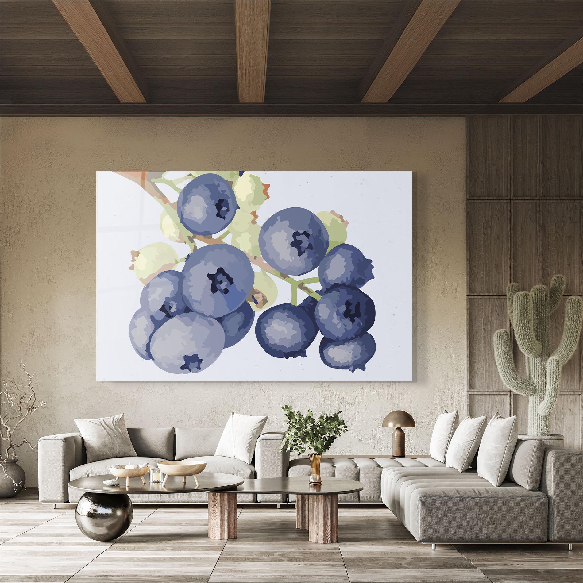 Glasbild Blueberries Art mockup 8