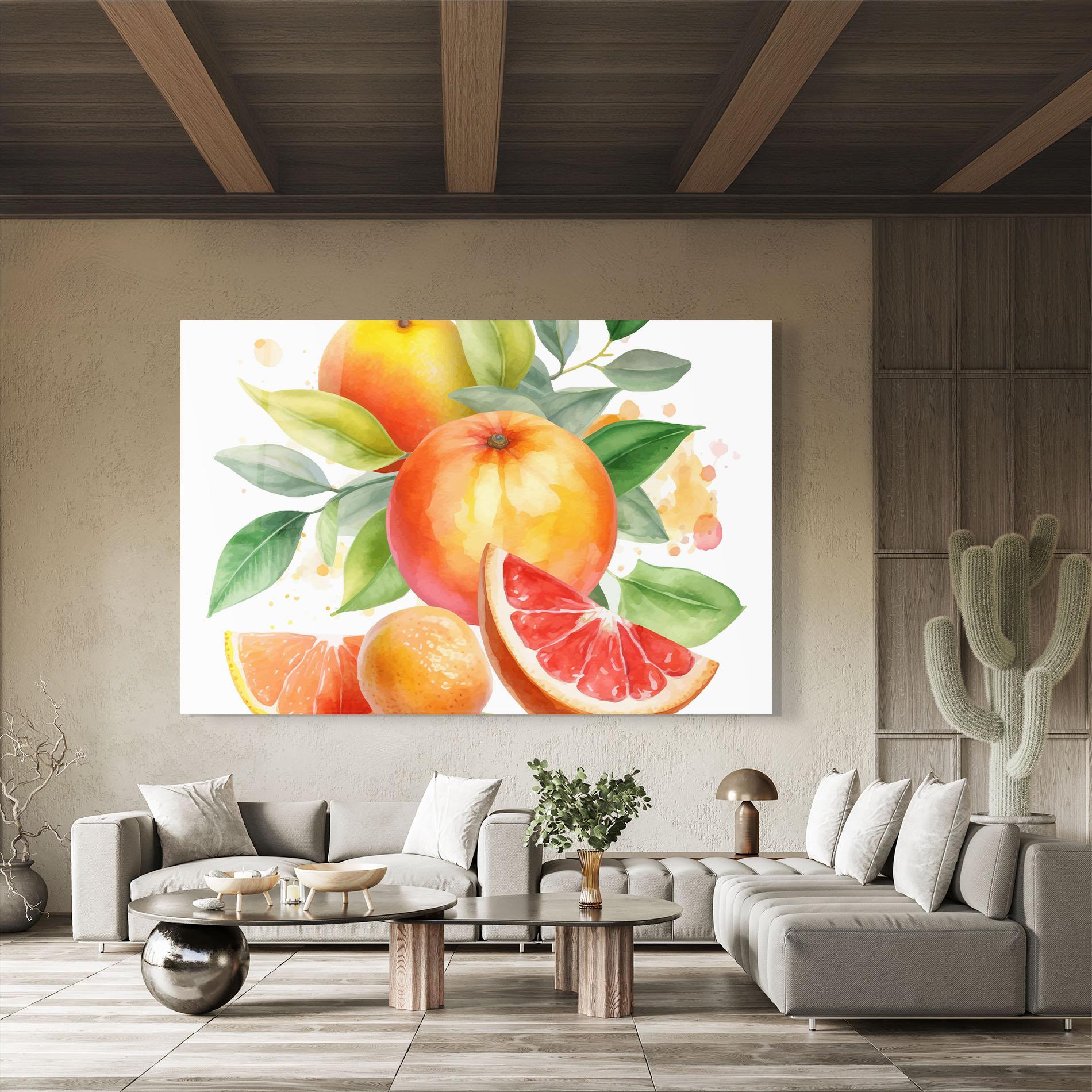 Glasbild Grapefruit Art mockup 8