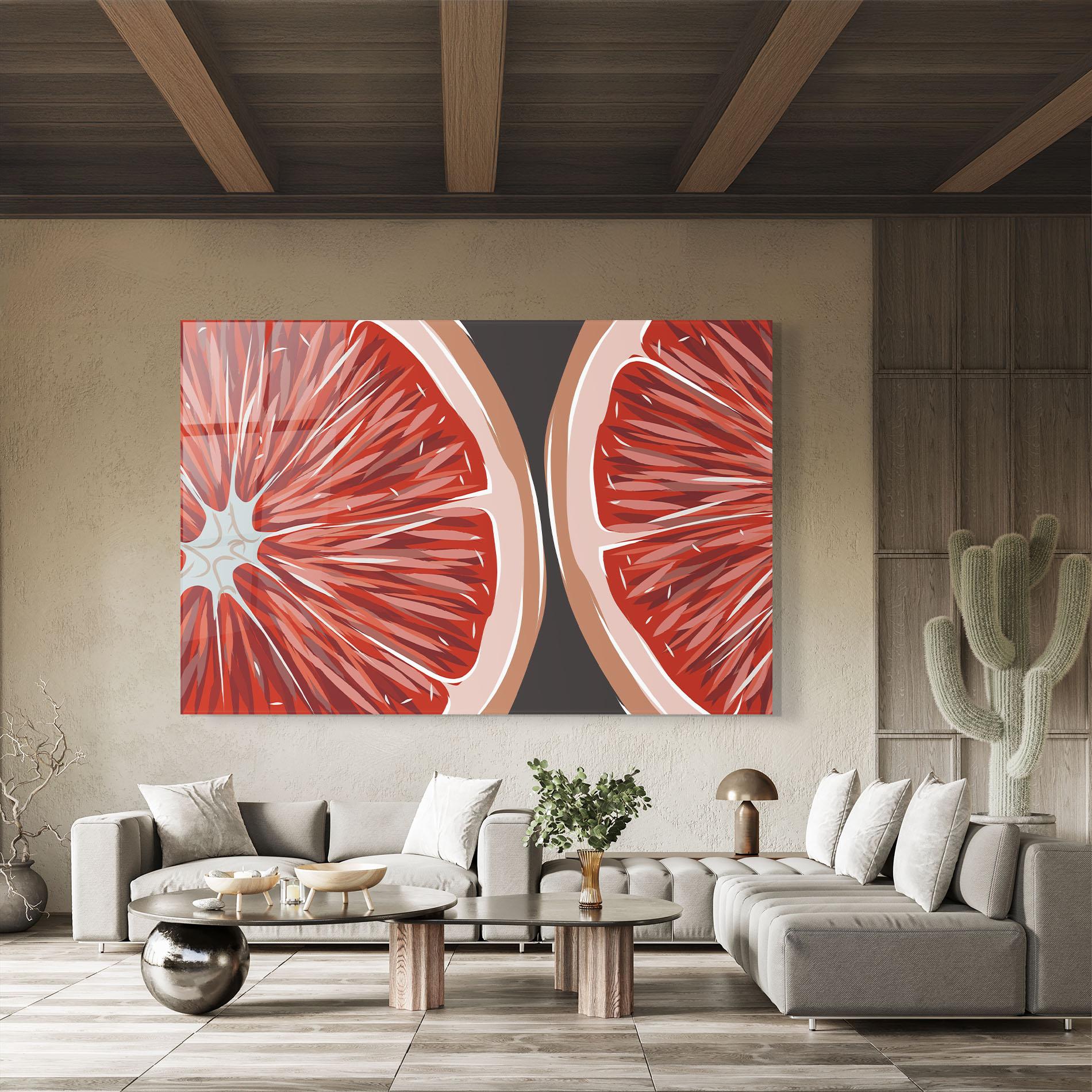 Glasbild Grapefruit Close Up mockup 8