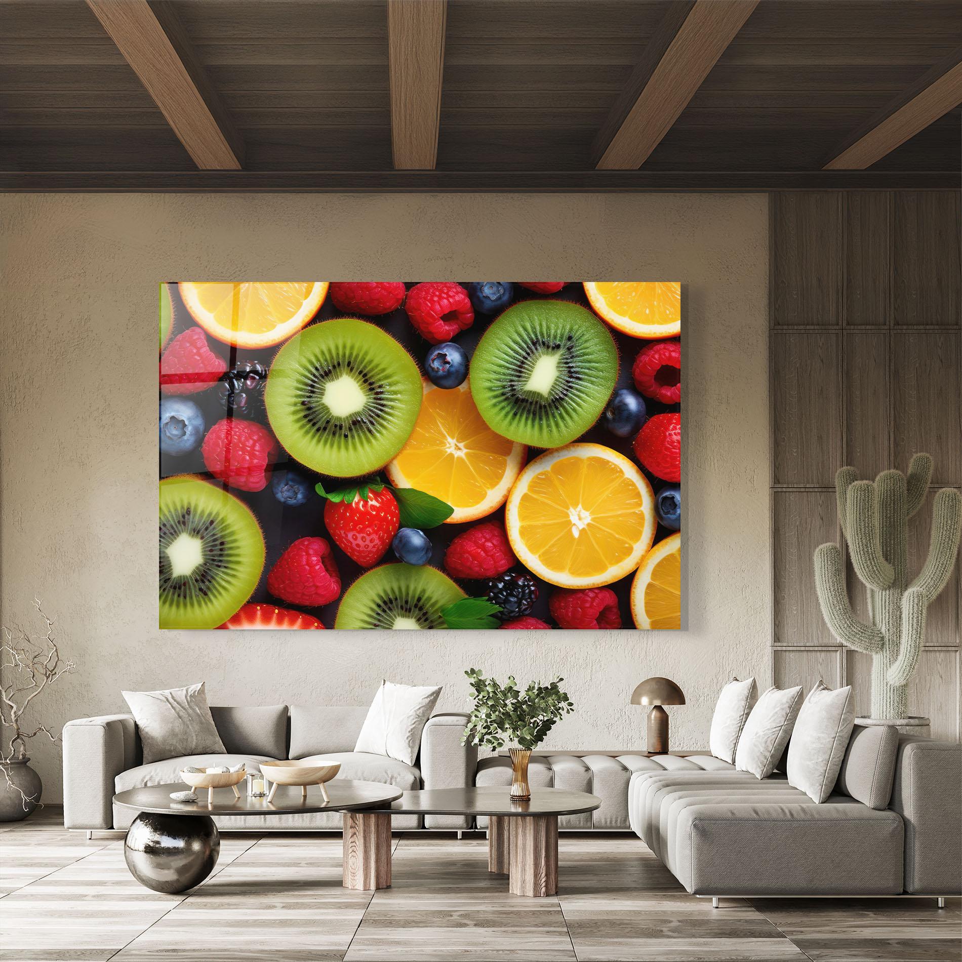 Glasbild Kiwi Fruit Mix mockup 8