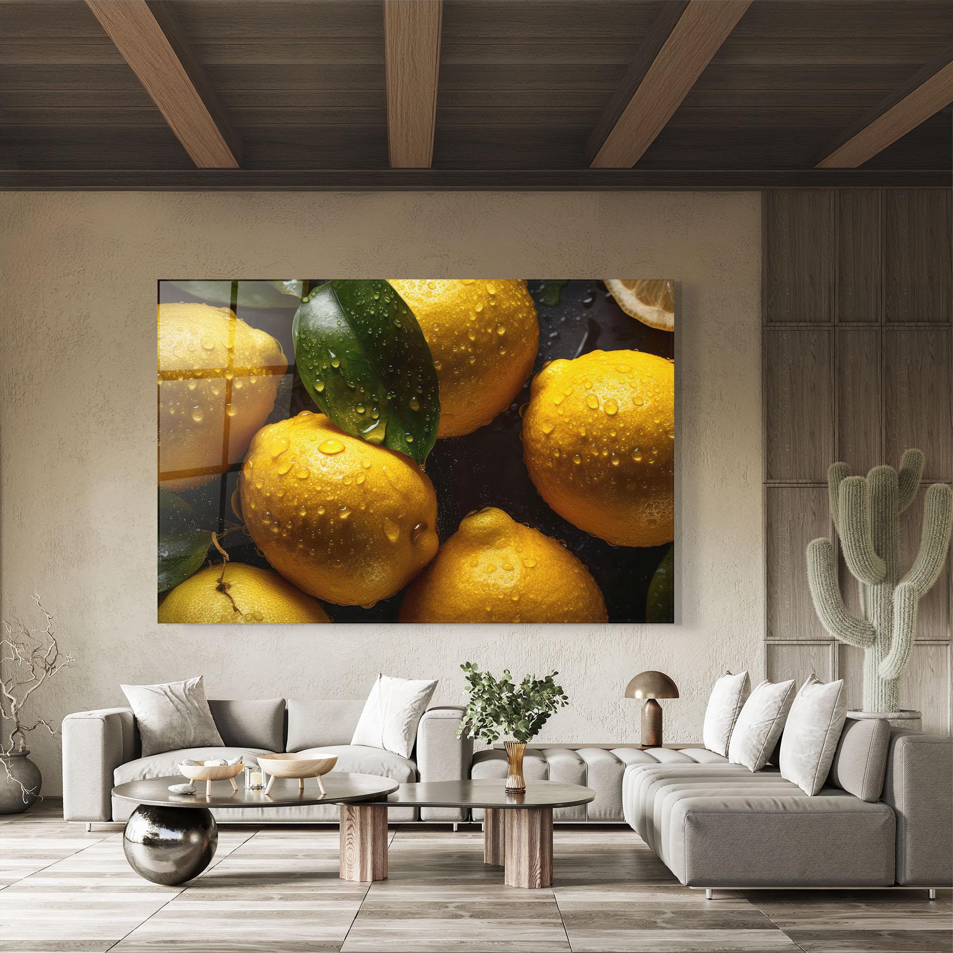 Glasbild Lemon After Rain mockup 8