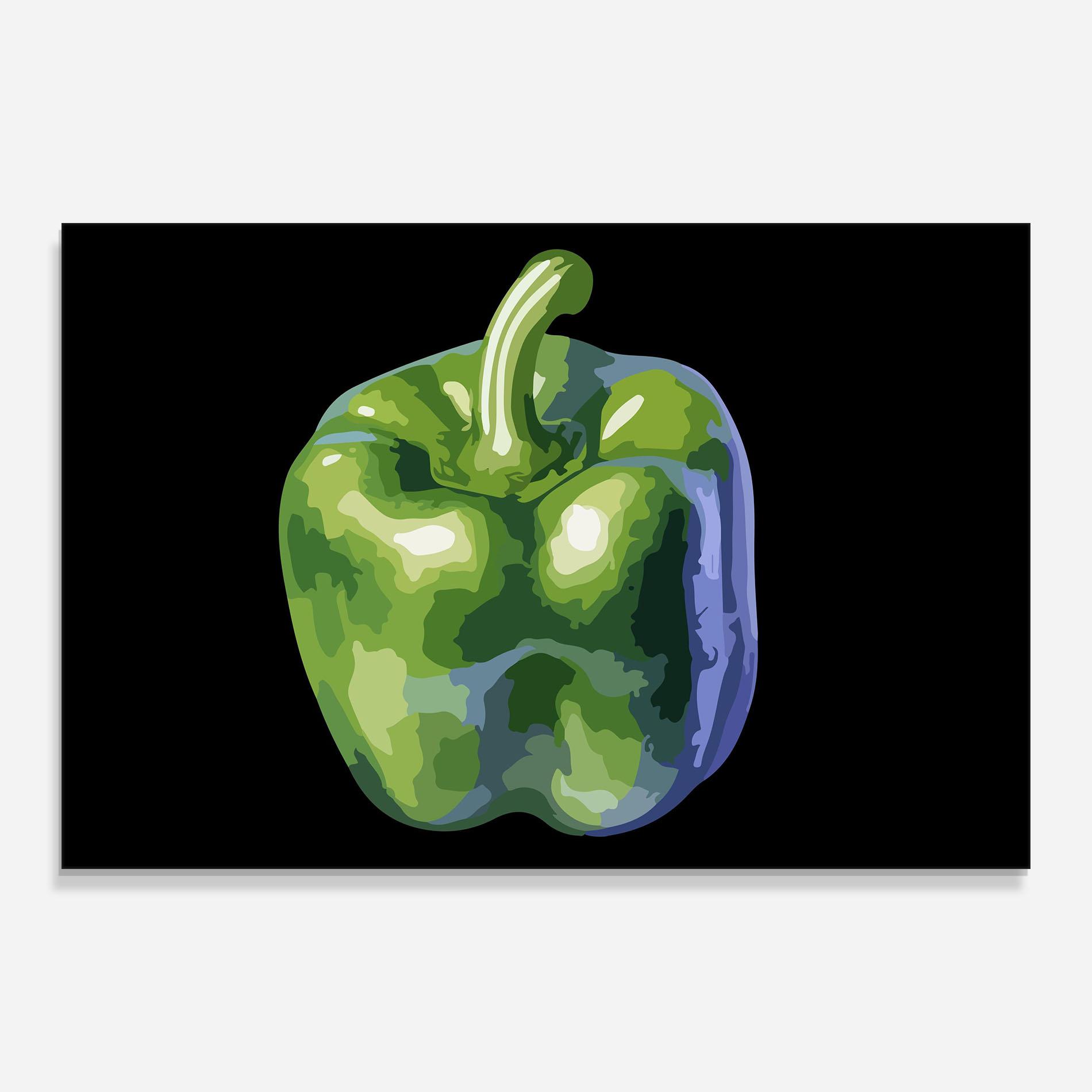 Glasbild Bellpepper Green mockup 0